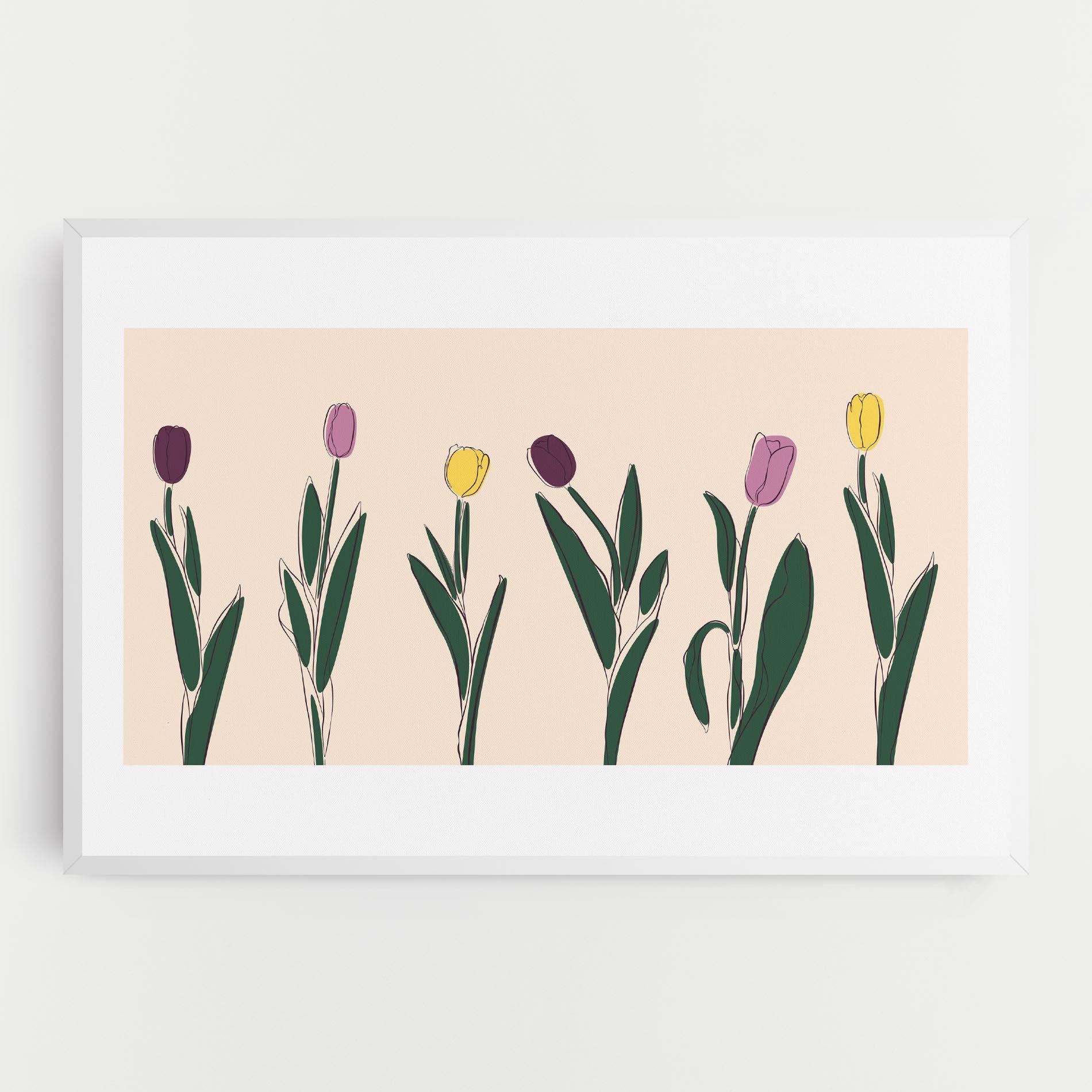 Leinwandbild Tulips Set mockup 0