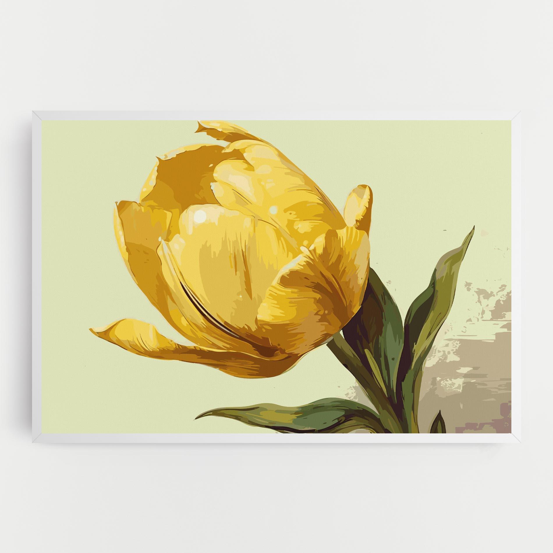 Leinwandbild Yellow Shiny Tulip mockup 0