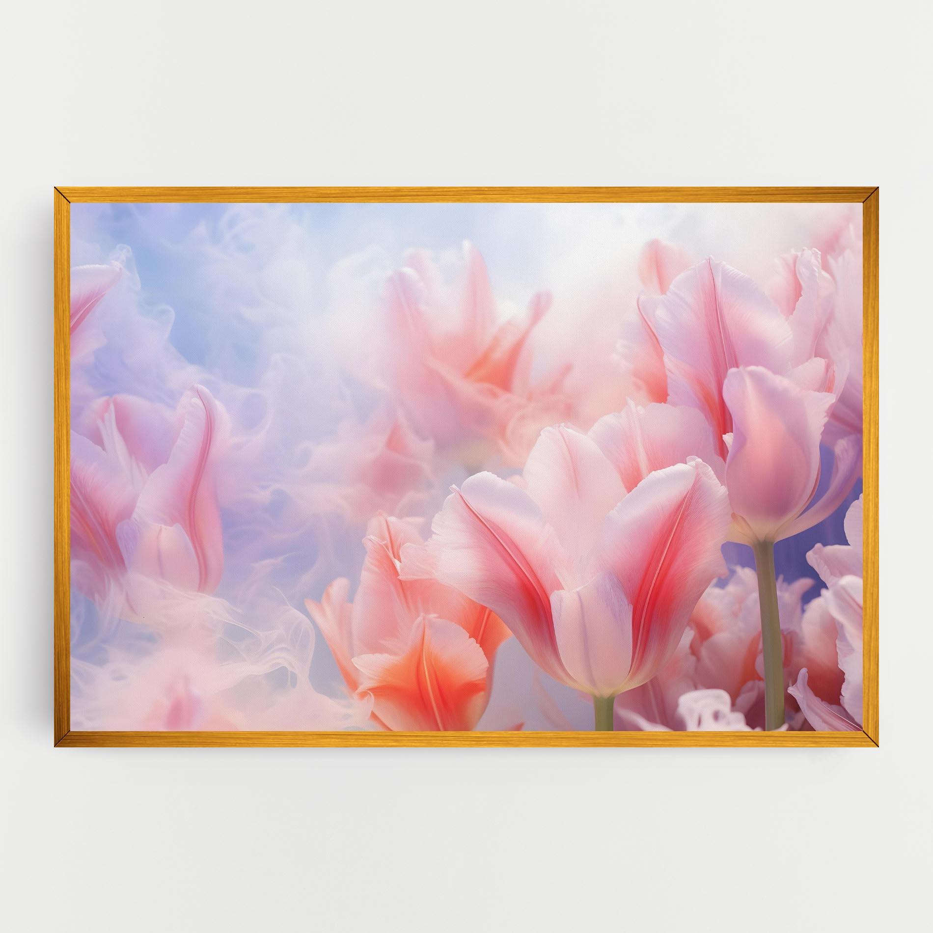Leinwandbild Dreamy Pink Tulips mockup 0