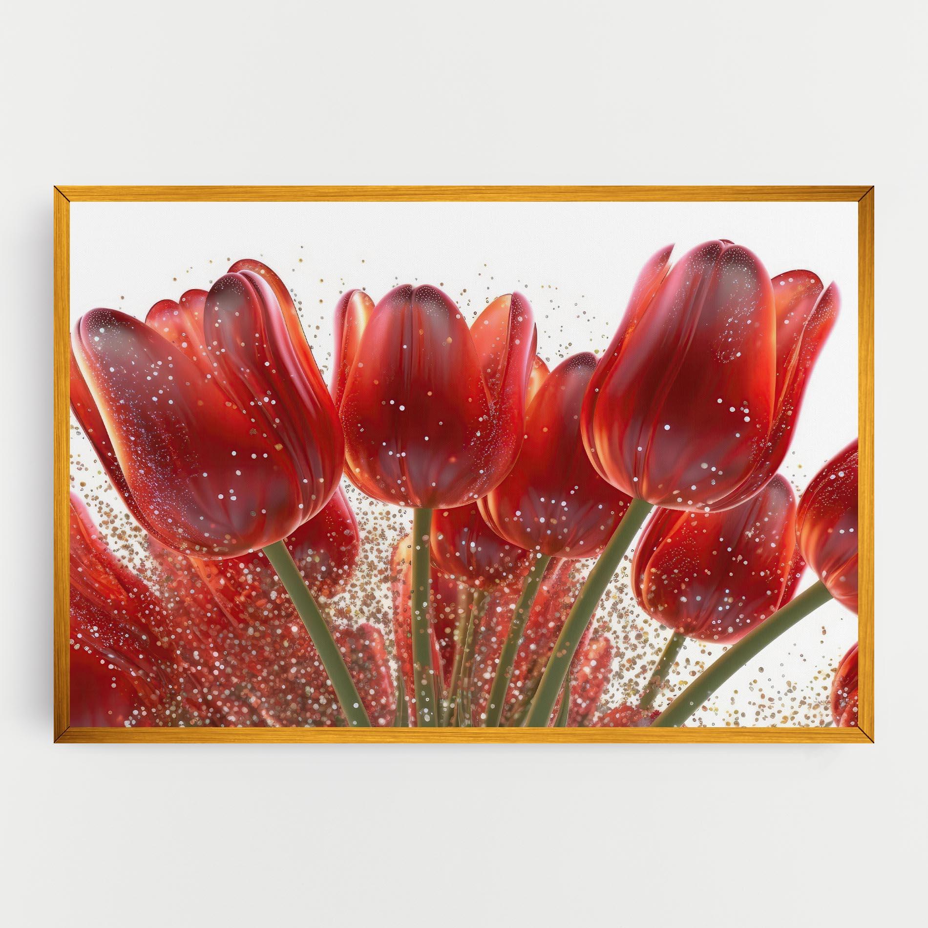 Leinwandbild Glitter Red Tulips mockup 0