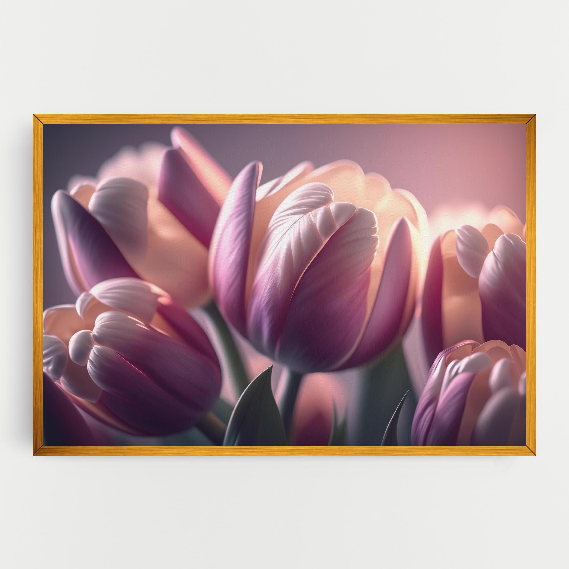 Leinwandbild Pastel Pink Tulips mockup 0