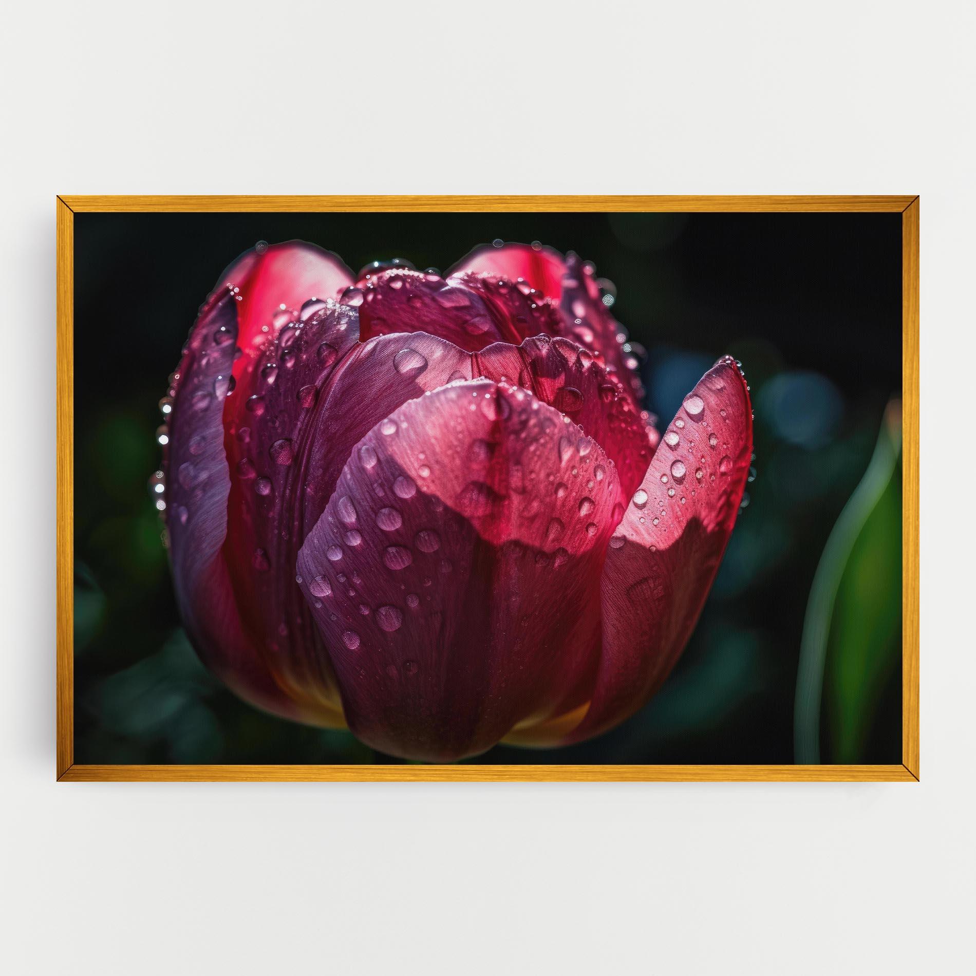 Leinwandbild Pink Tulip After Rain mockup 0