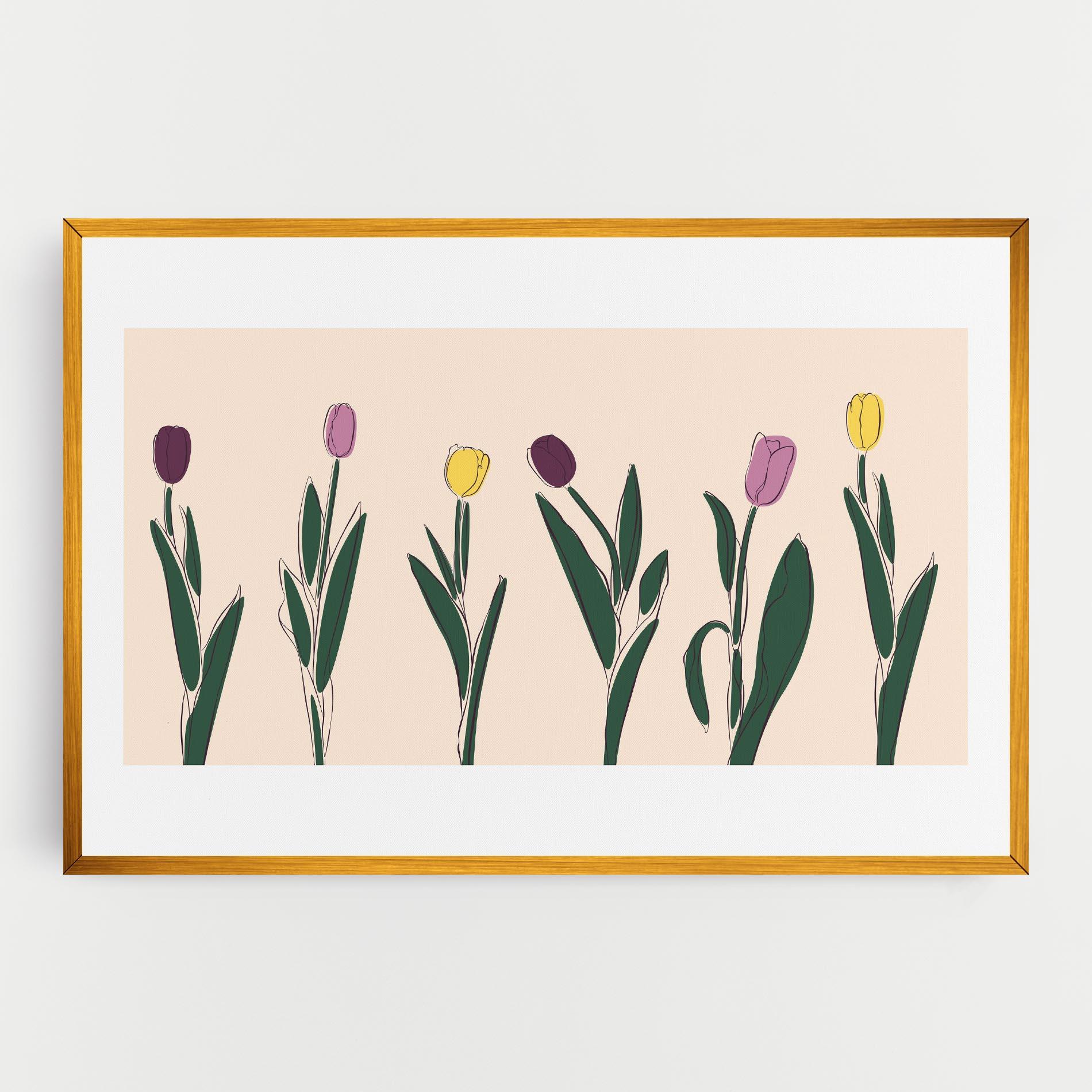 Leinwandbild Tulips Set mockup 0