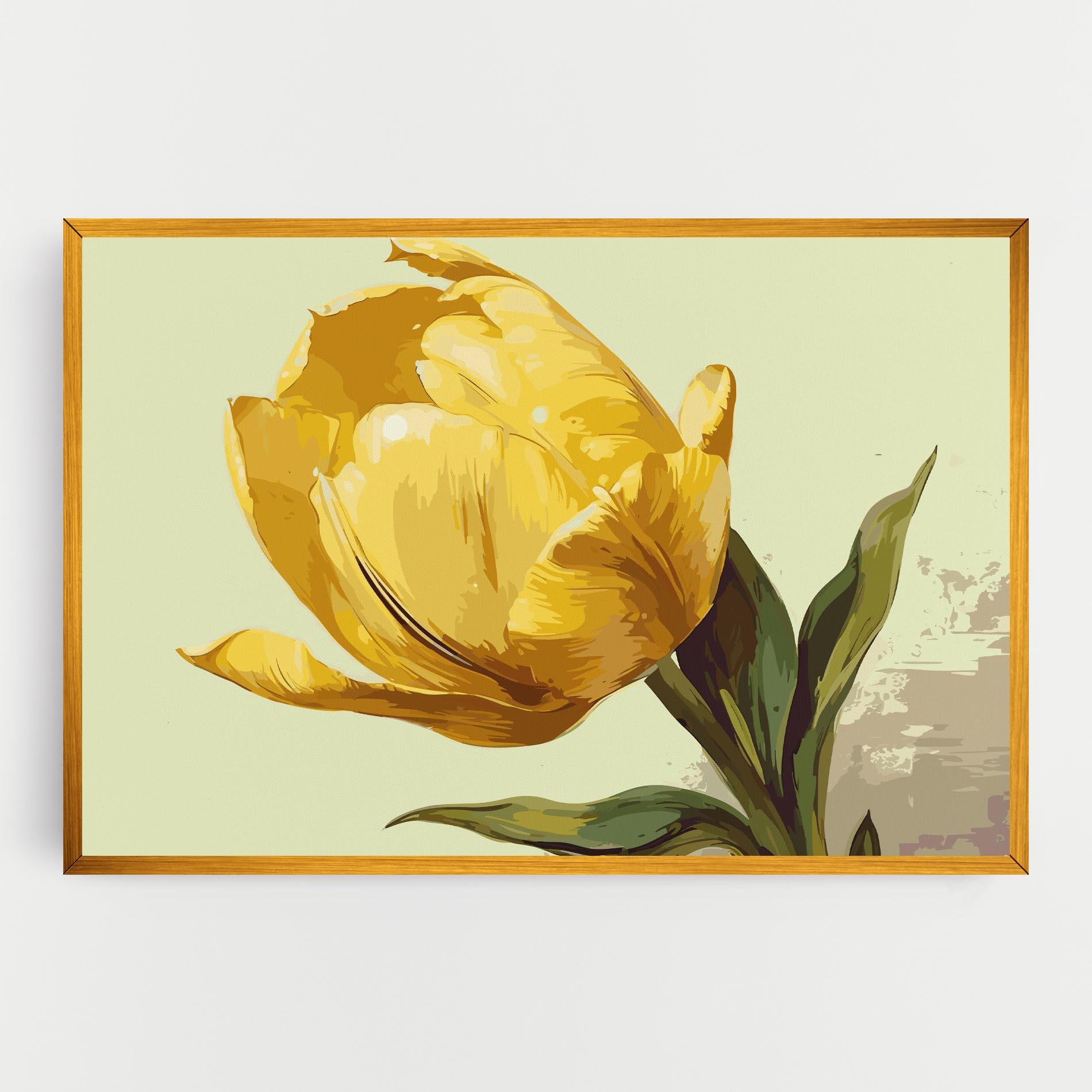 Leinwandbild Yellow Shiny Tulip mockup 0