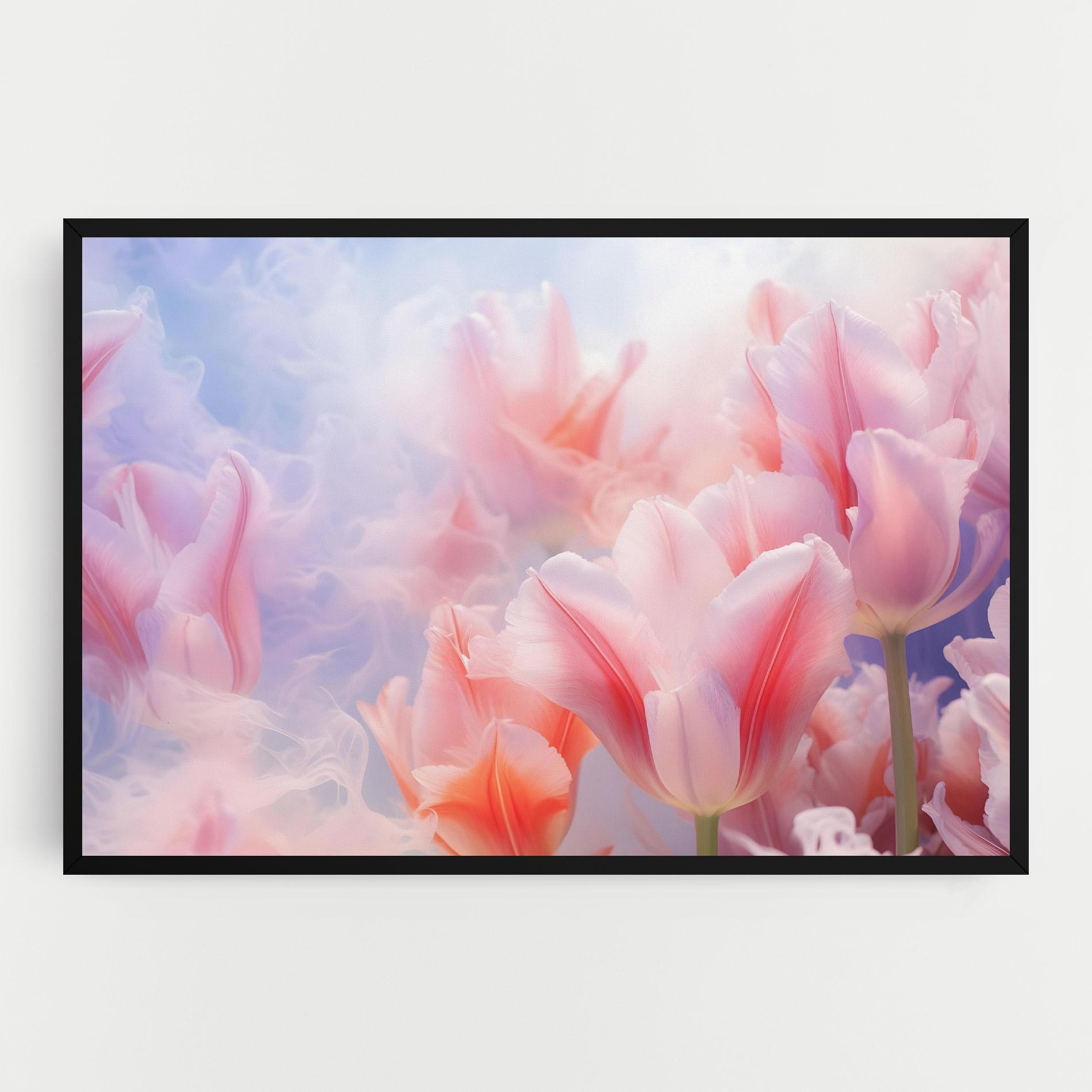 Leinwandbild Dreamy Pink Tulips mockup 0