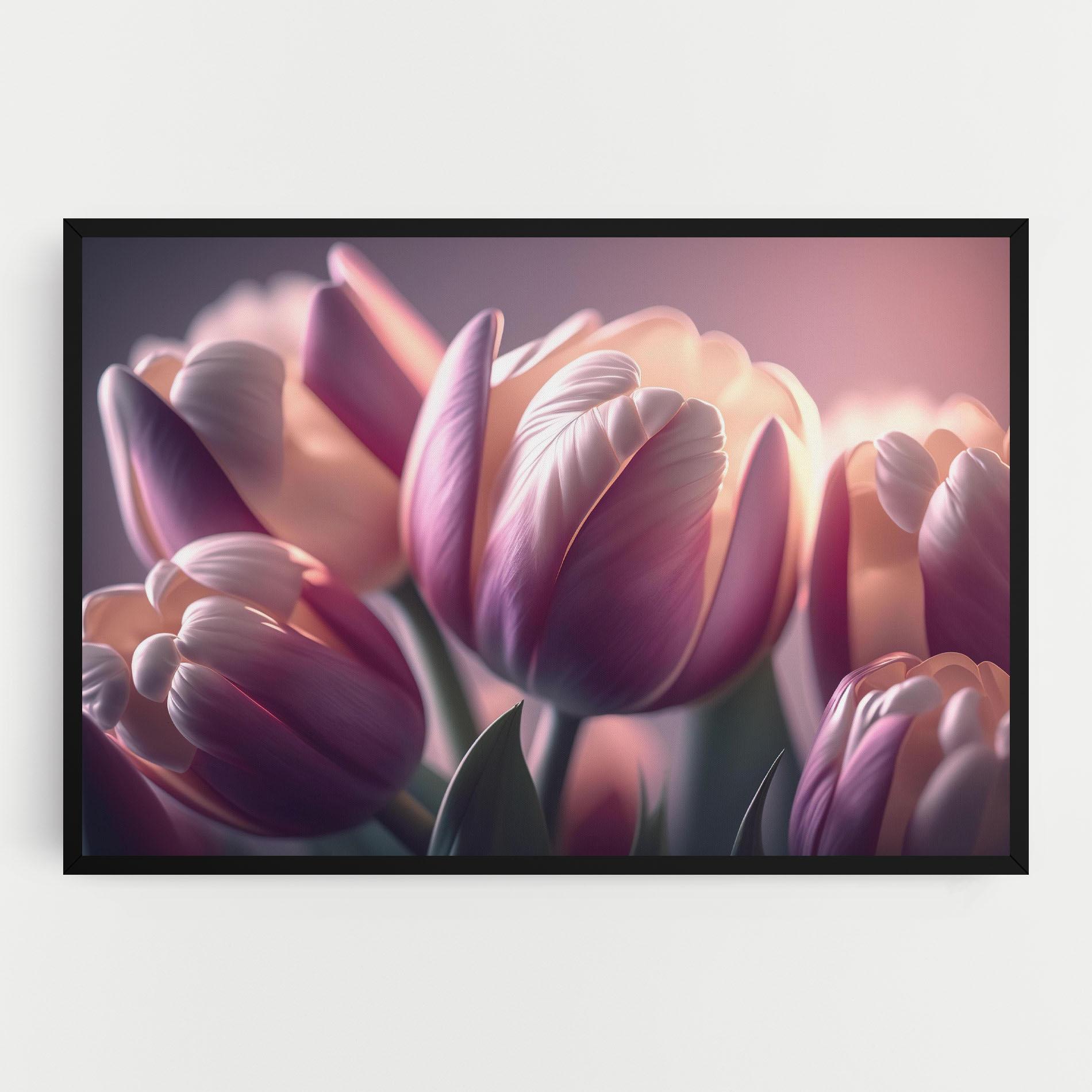 Leinwandbild Pastel Pink Tulips mockup 0
