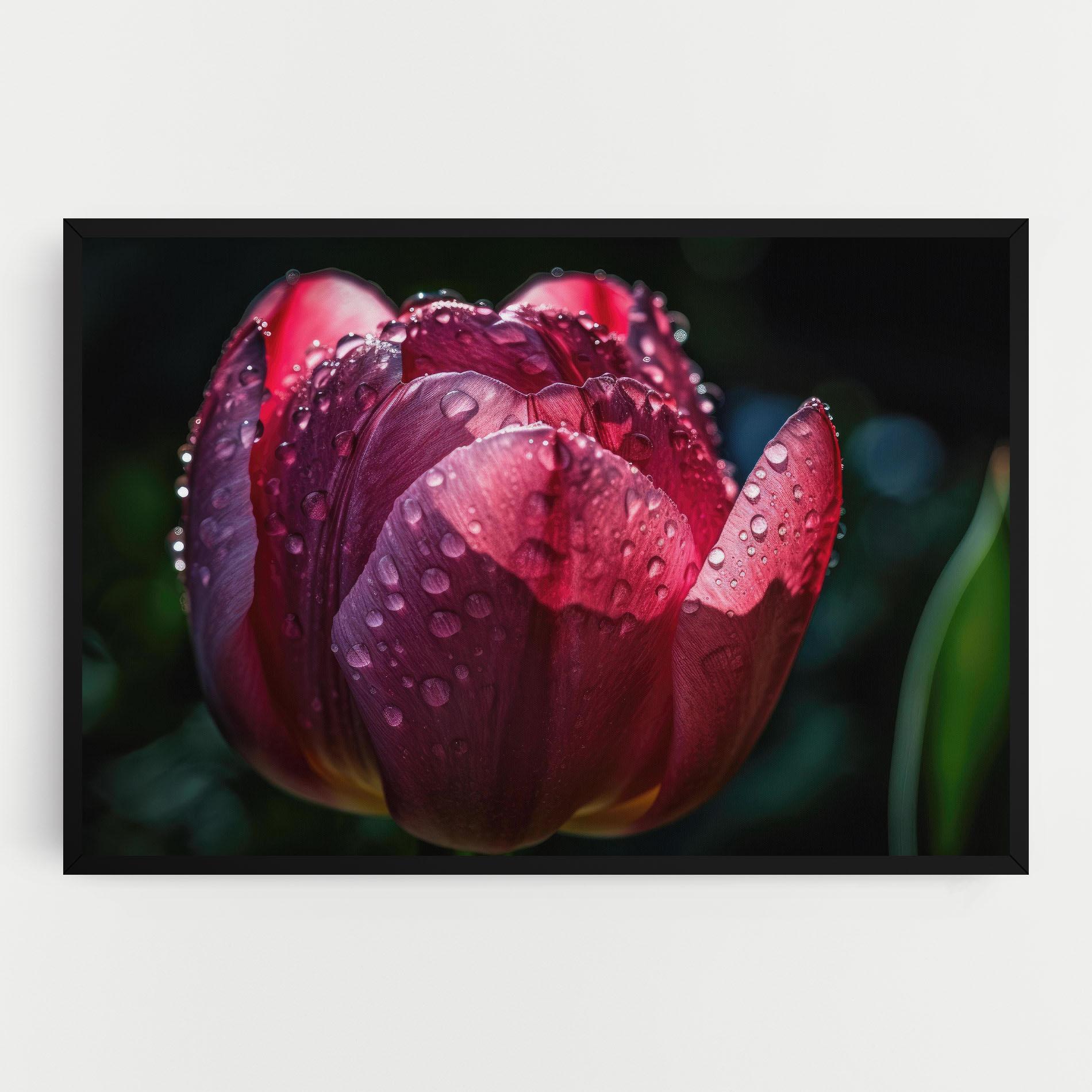 Leinwandbild Pink Tulip After Rain mockup 0