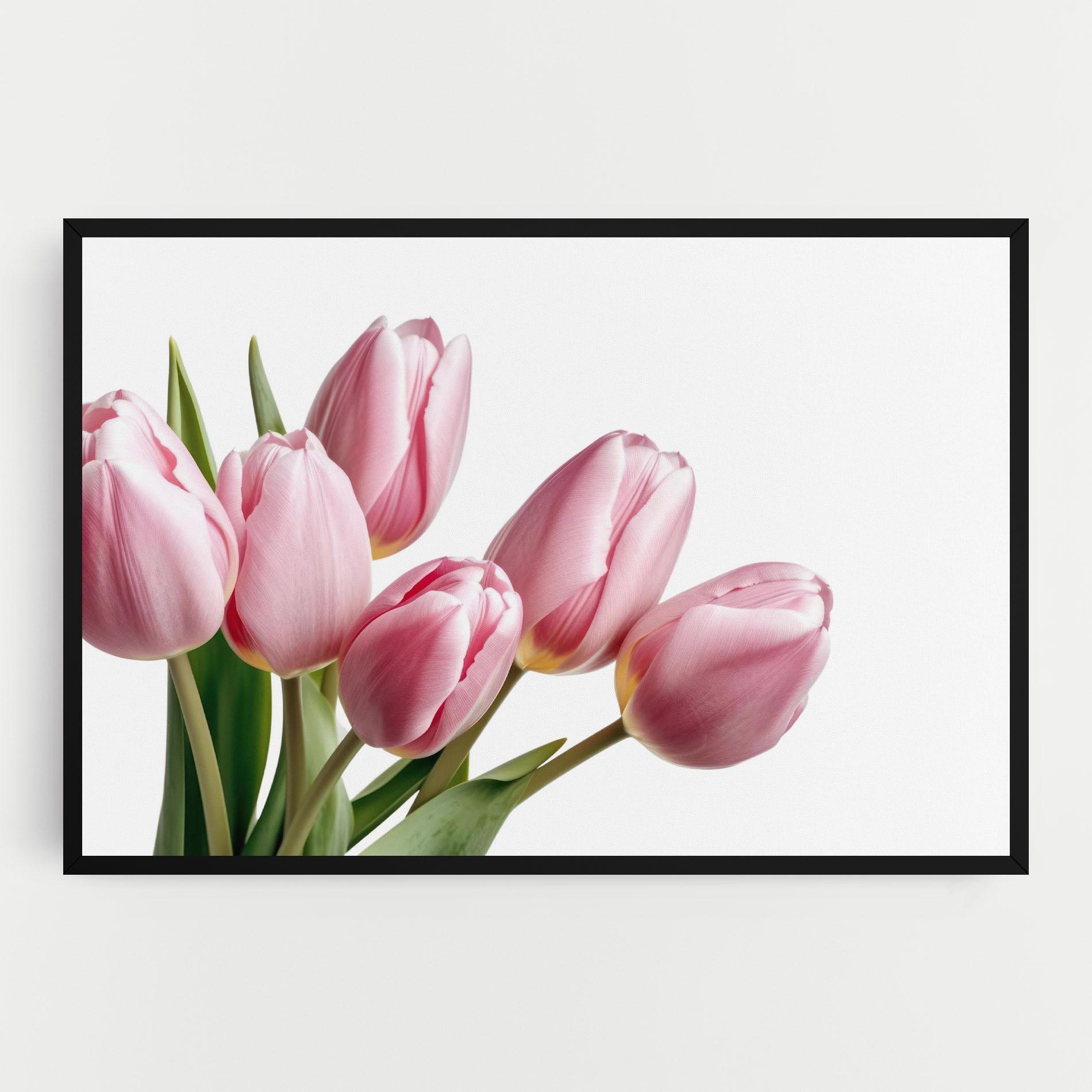 Leinwandbild Pink Tulips mockup 0