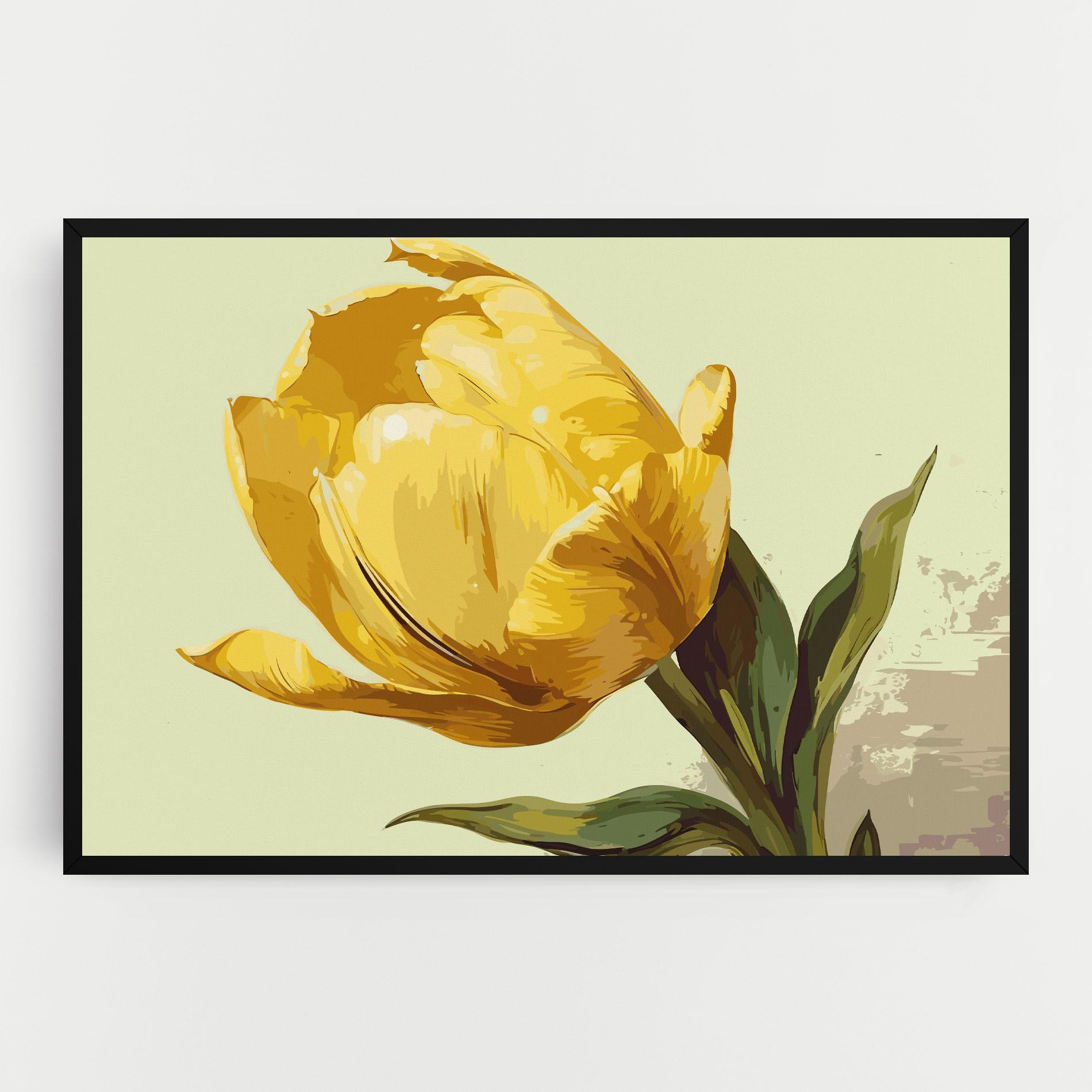 Leinwandbild Yellow Shiny Tulip mockup 0