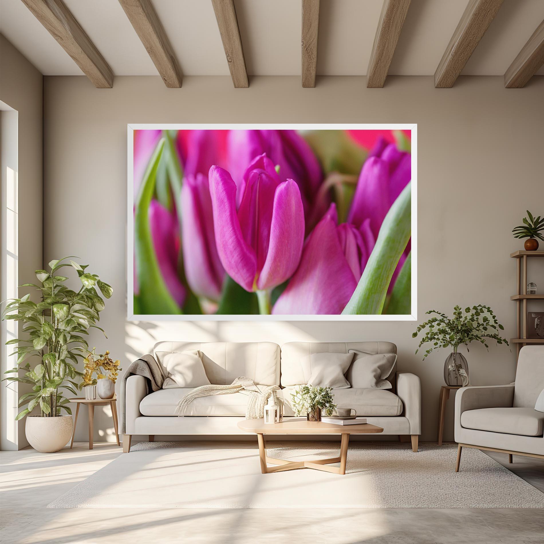 Leinwandbild Purple Tulip Close Up mockup 6