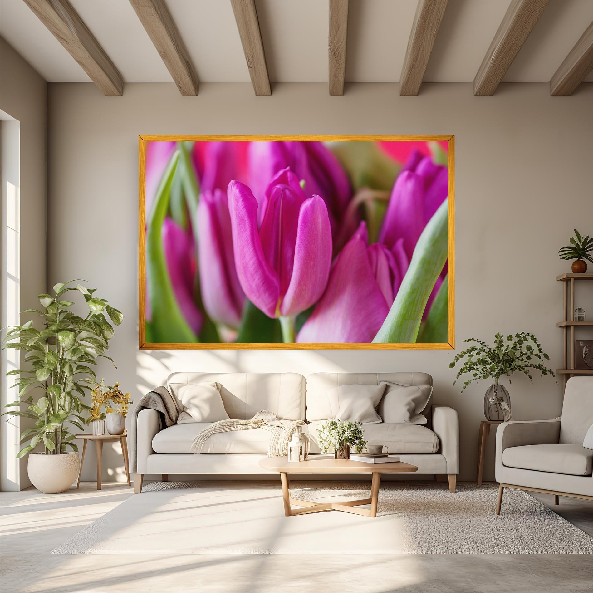 Leinwandbild Purple Tulip Close Up mockup 6