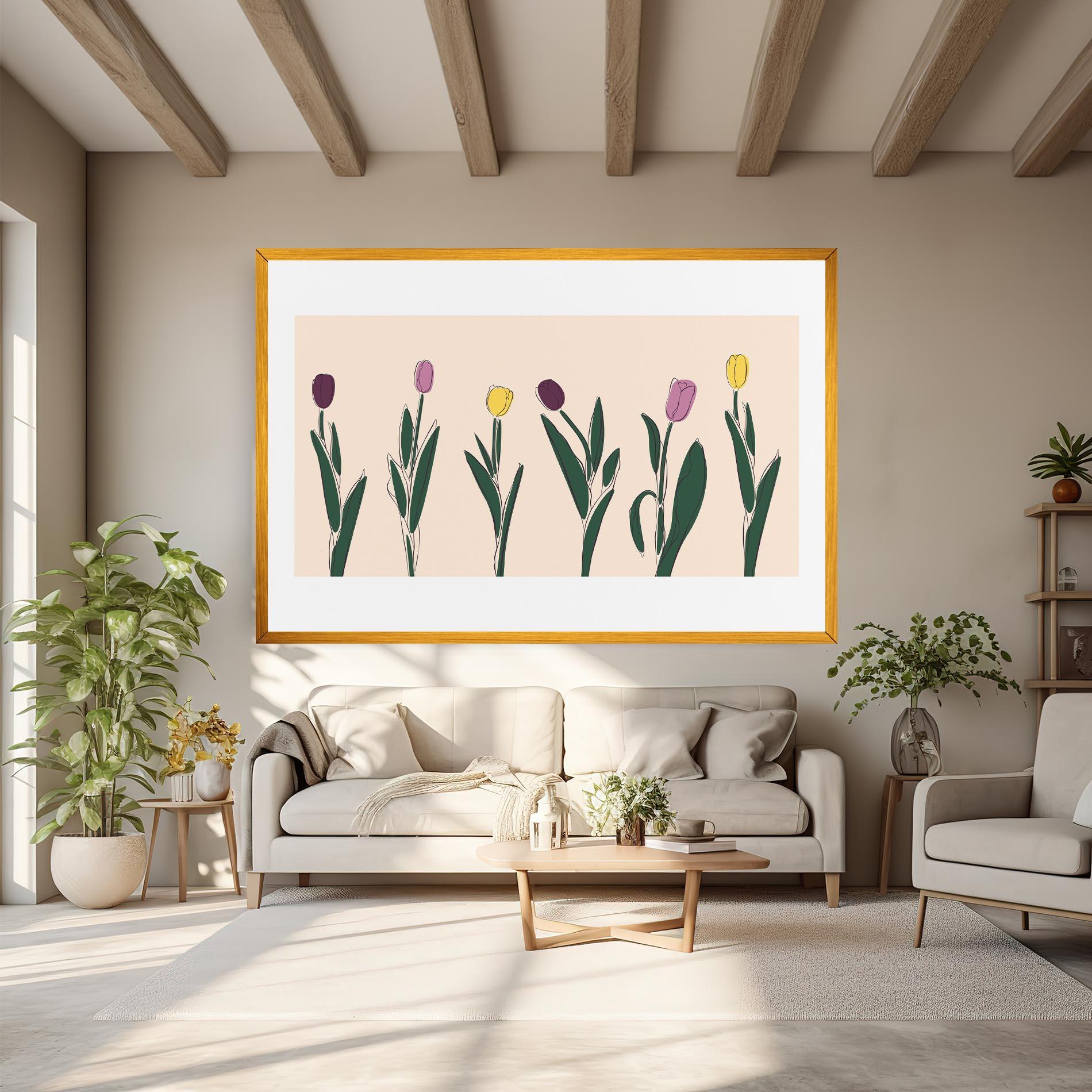 Leinwandbild Tulips Set mockup 6