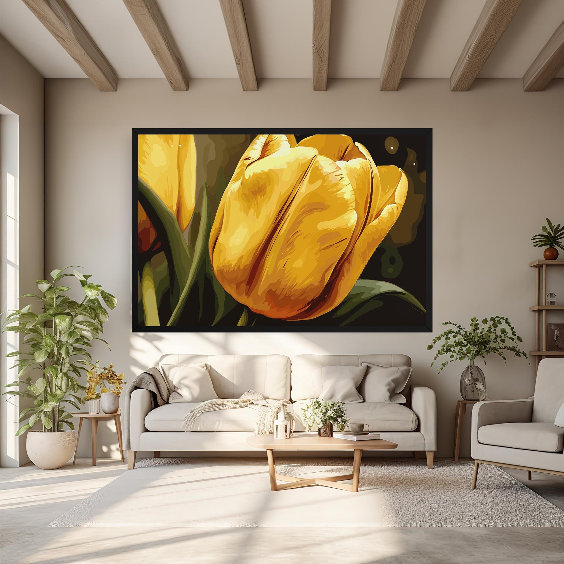Leinwandbild Big Yellow Tulip mockup 6