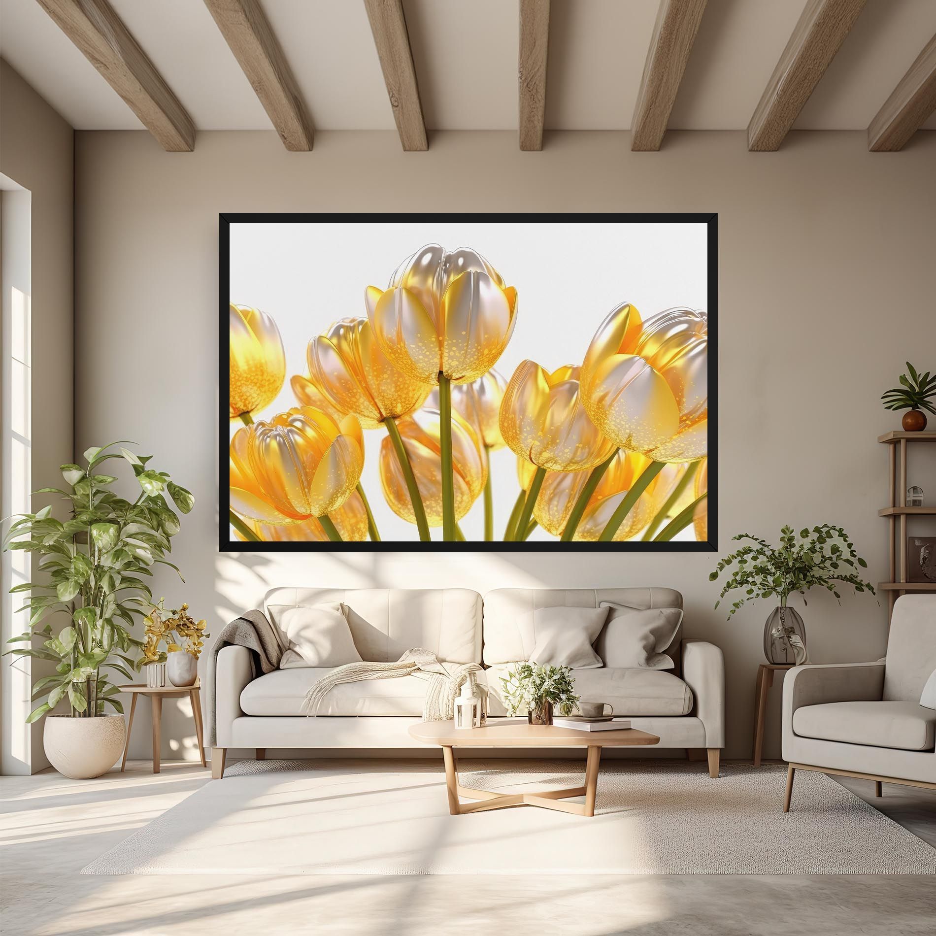 Gold White Tulips mockup 6