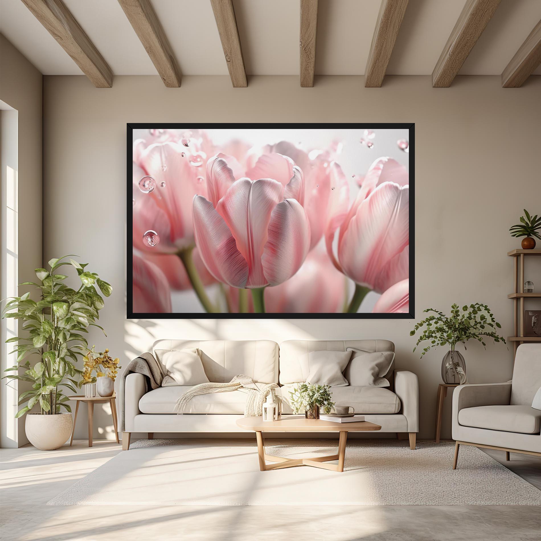 Leinwandbild Pink Pretty Tulips mockup 6