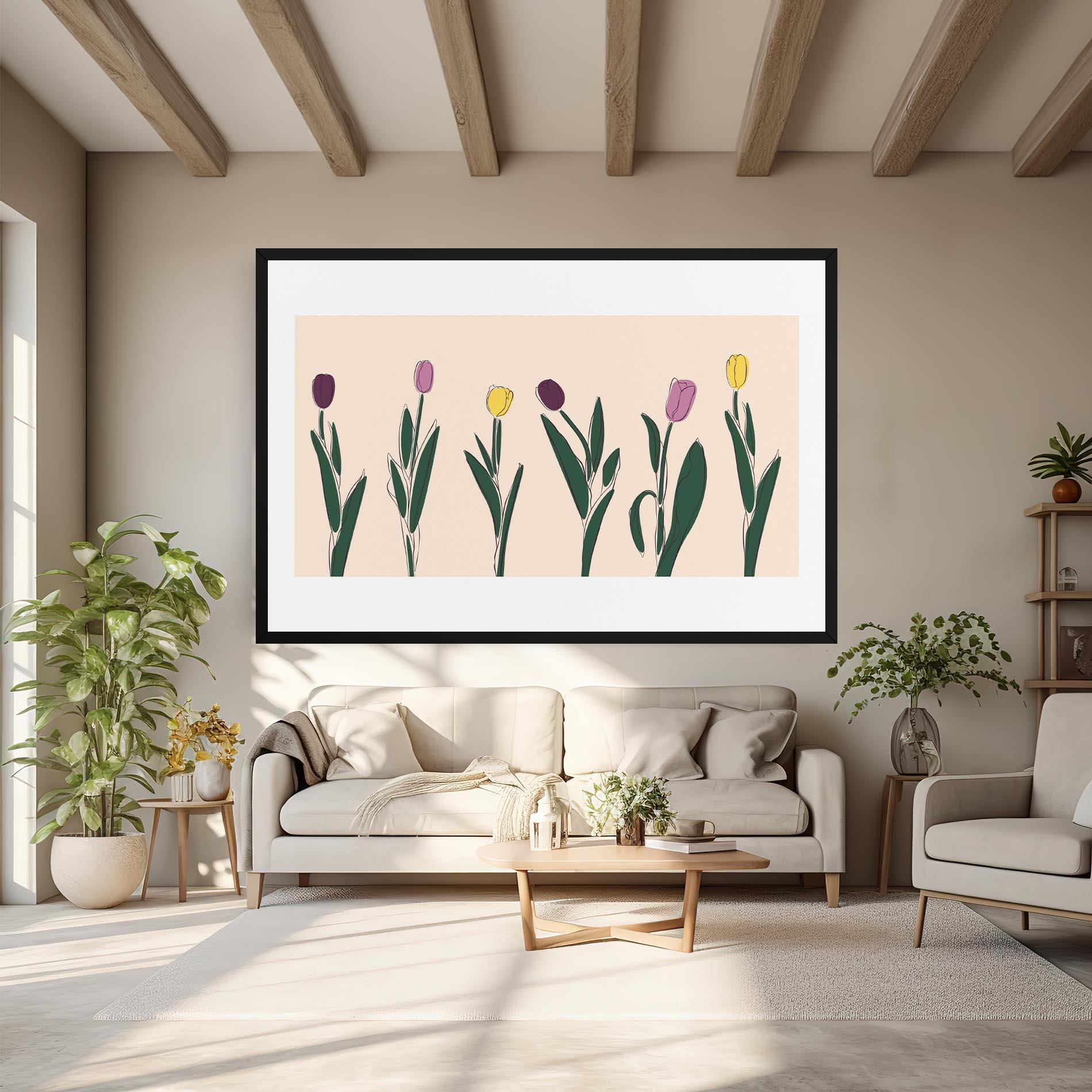 Leinwandbild Tulips Set mockup 6