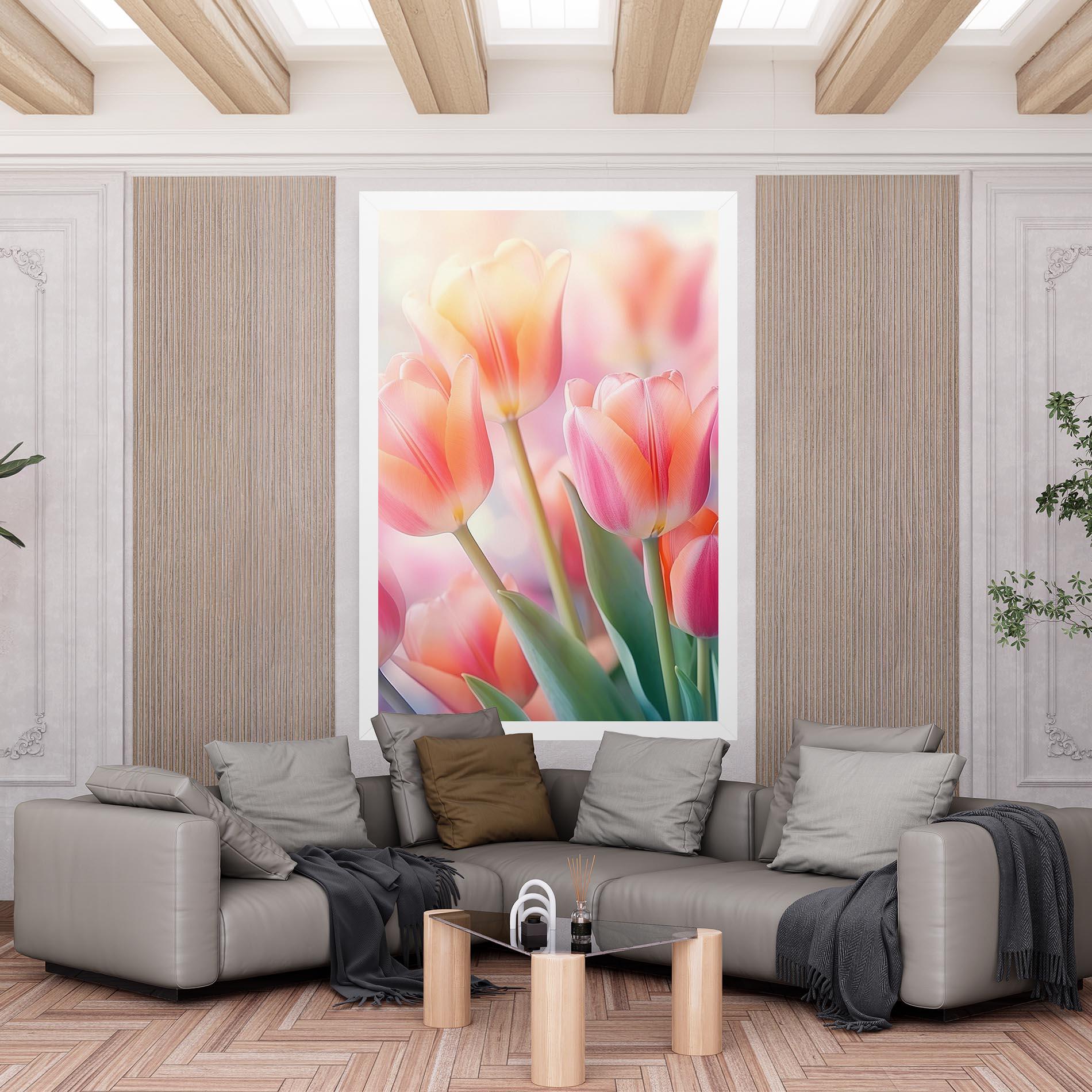 Leinwandbild Dreamy Tulips mockup 6