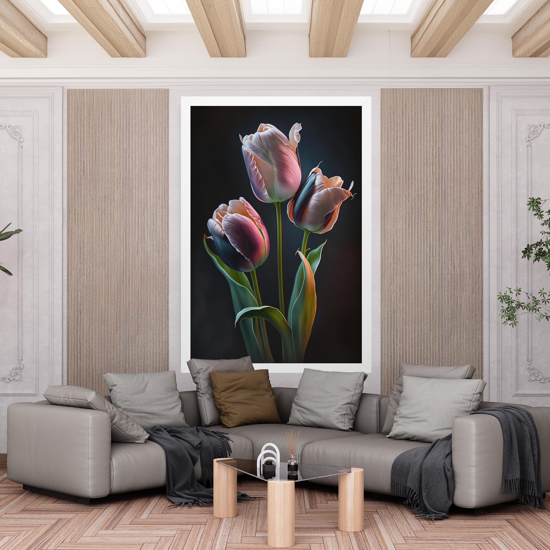 Leinwandbild Light Purple Tulips mockup 6