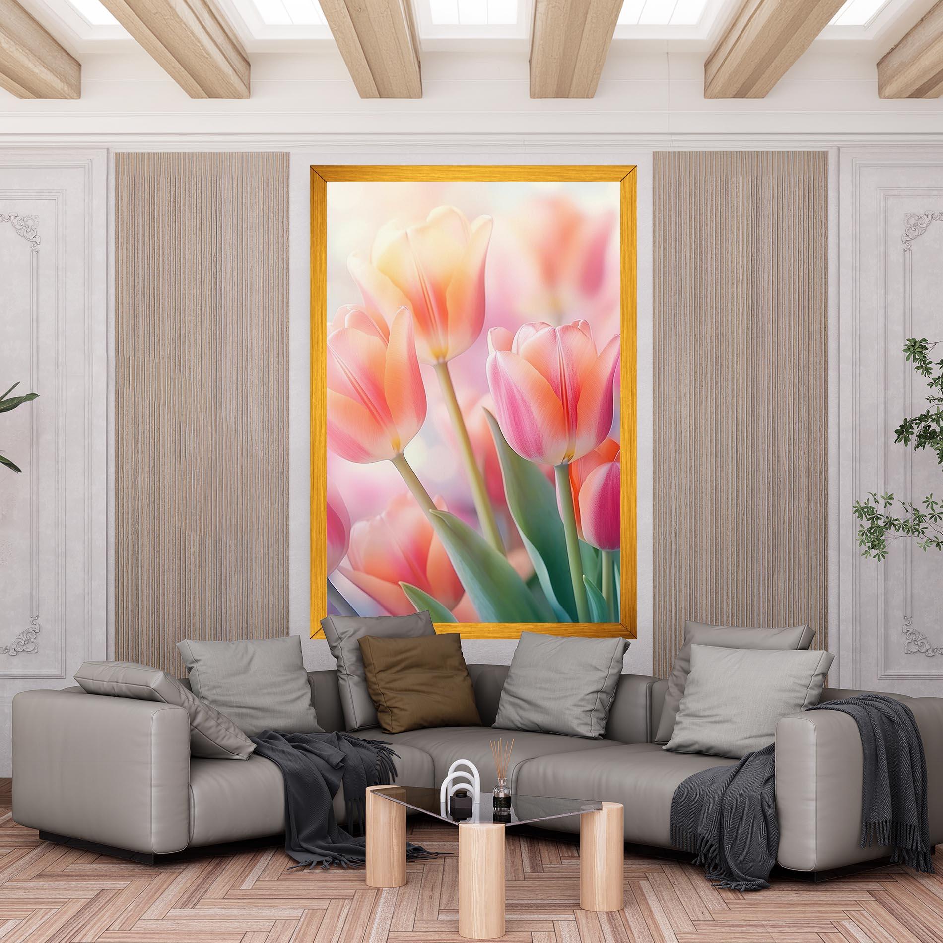 Leinwandbild Dreamy Tulips mockup 6