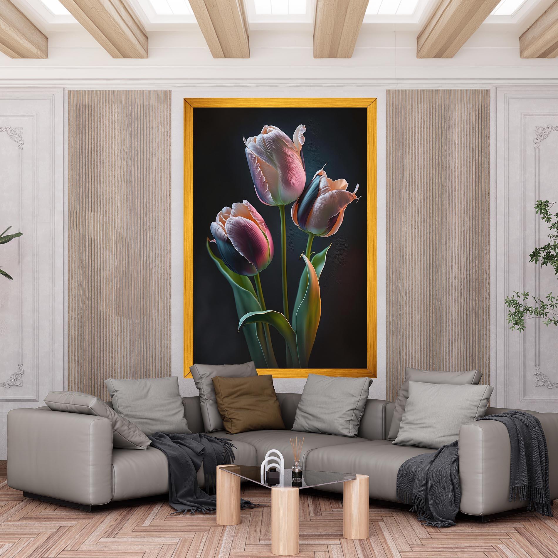 Leinwandbild Light Purple Tulips mockup 6