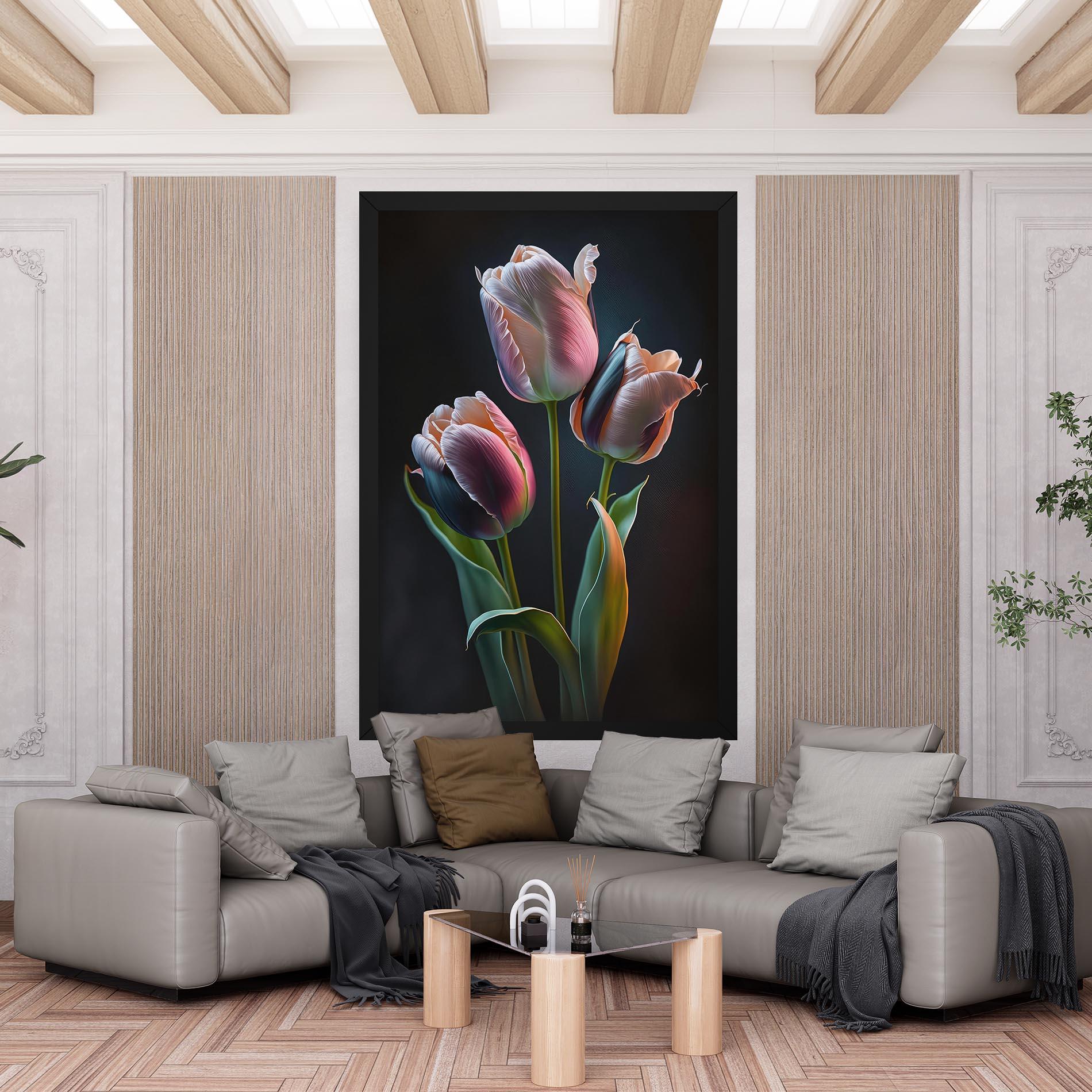 Leinwandbild Light Purple Tulips mockup 6