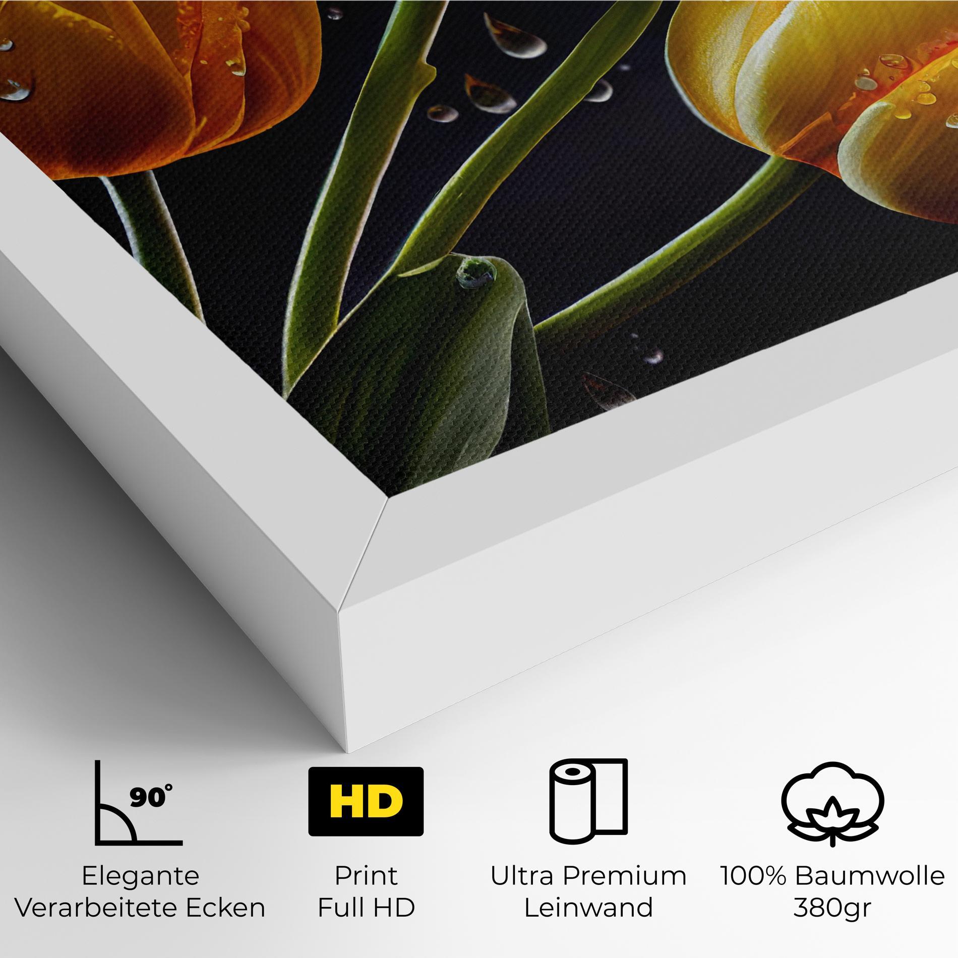 Leinwandbild 3 Yellow Tulips mockup 4