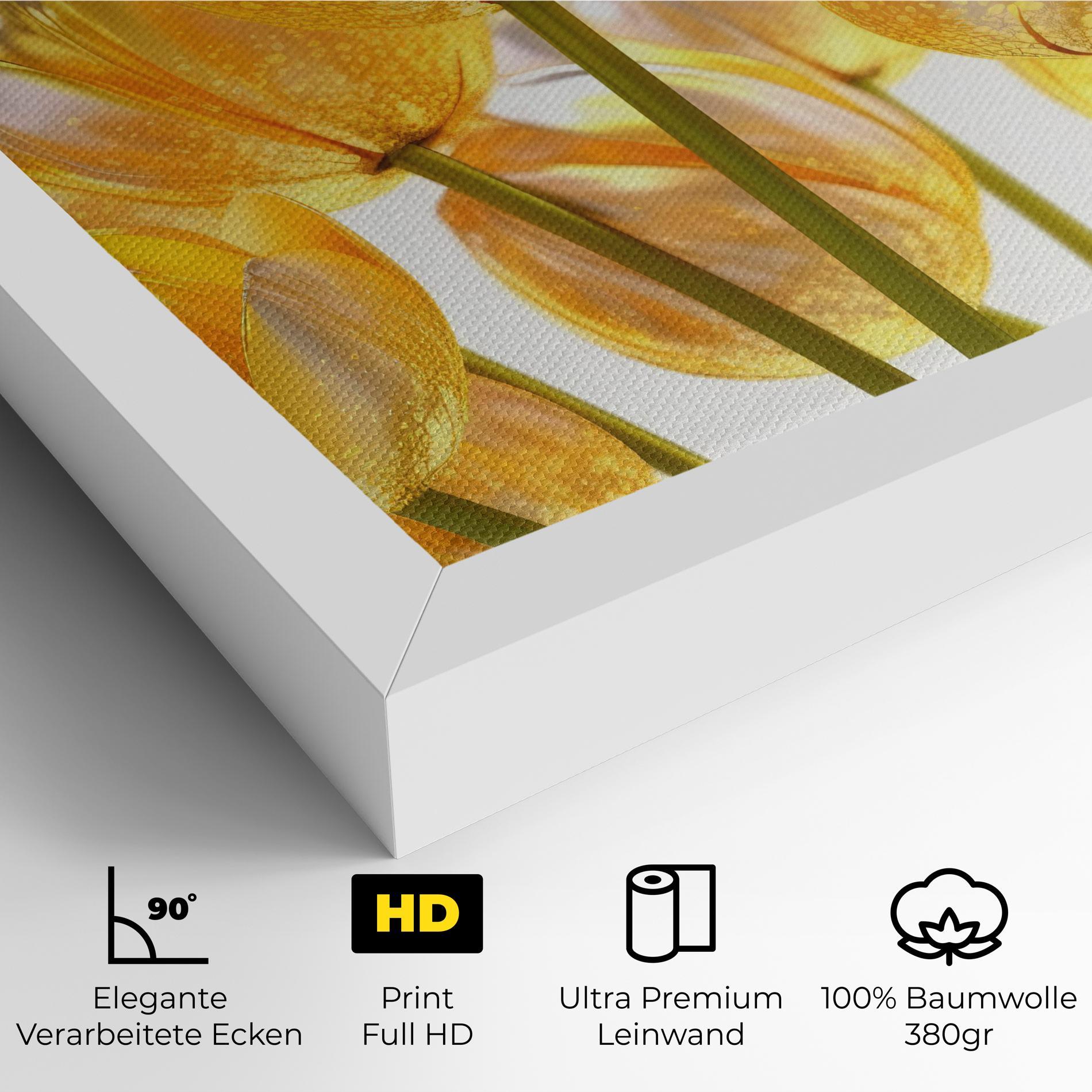 Leinwandbild Gold White Tulips mockup 4