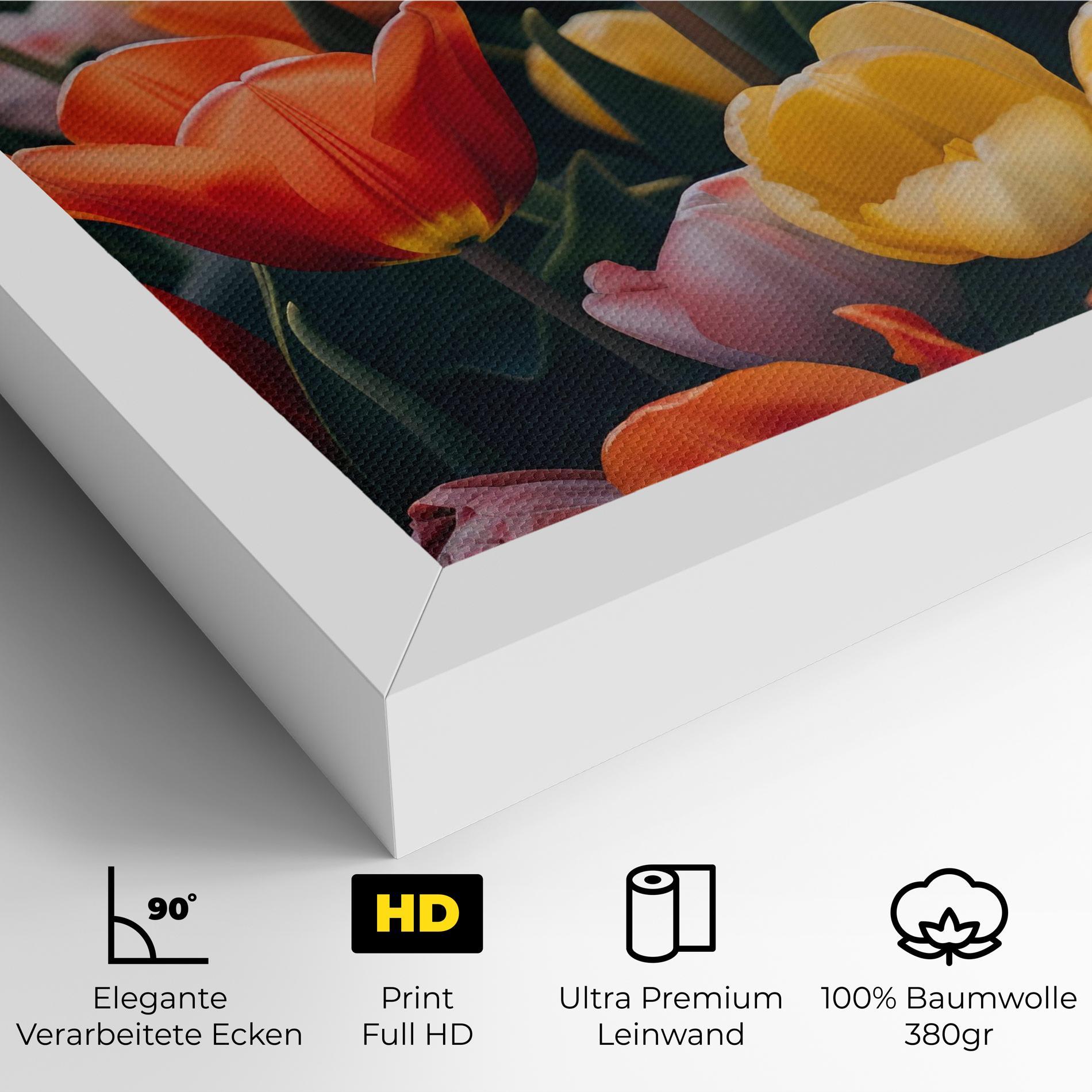 Leinwandbild Orange Yellow Tulips mockup 4