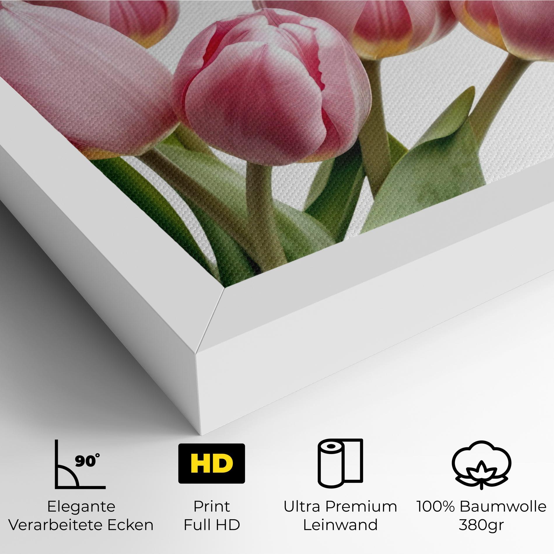 Leinwandbild Pink Tulips mockup 4