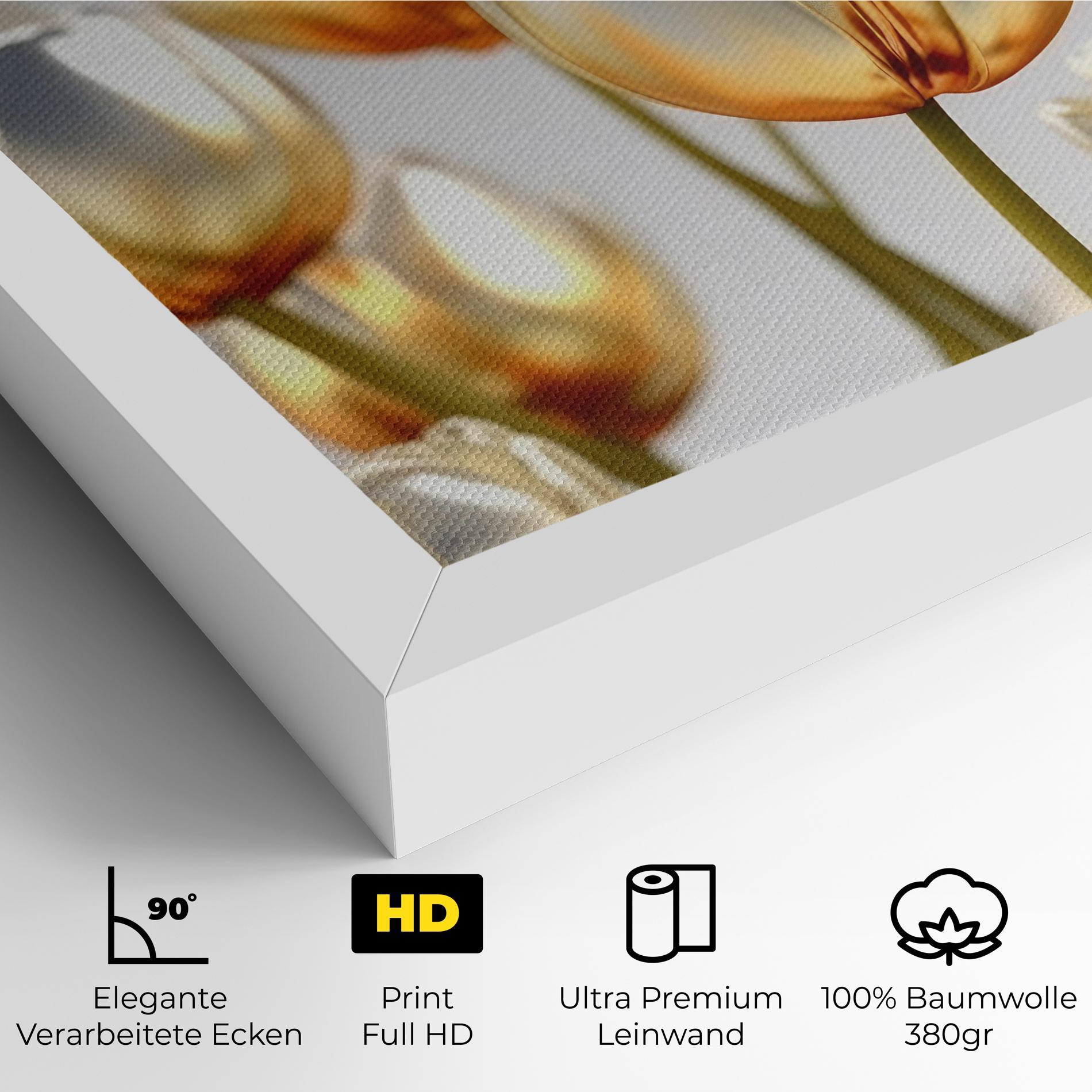 Leinwandbild White Golden Tulips mockup 4