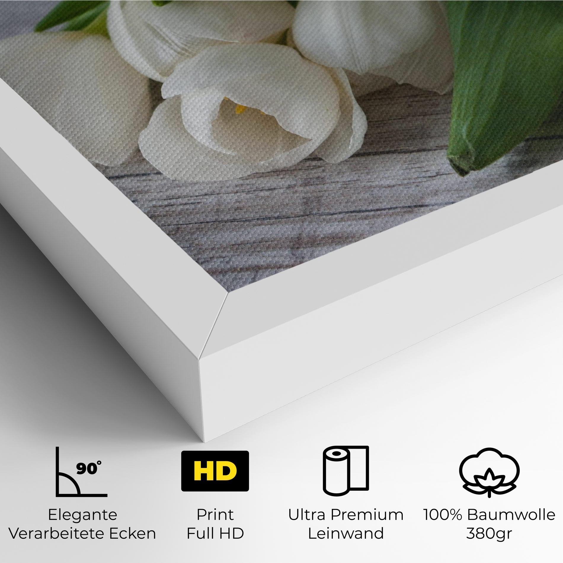 Leinwandbild White Tulips Bouquet mockup 4