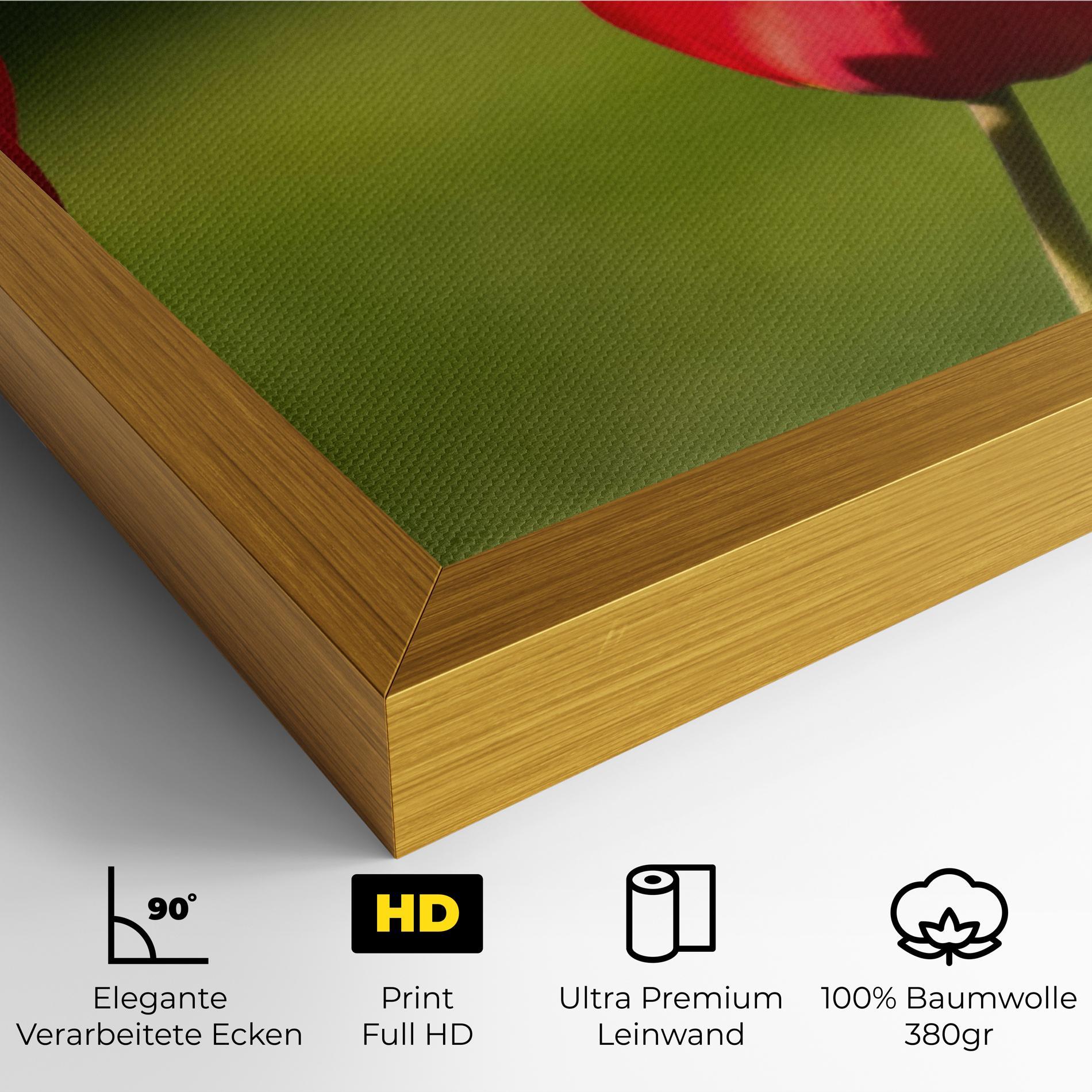 Leinwandbild 3 Red Tulips mockup 4