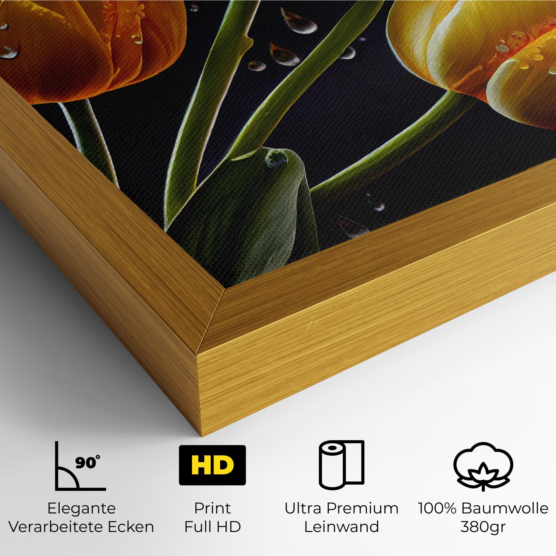 Leinwandbild 3 Yellow Tulips mockup 4