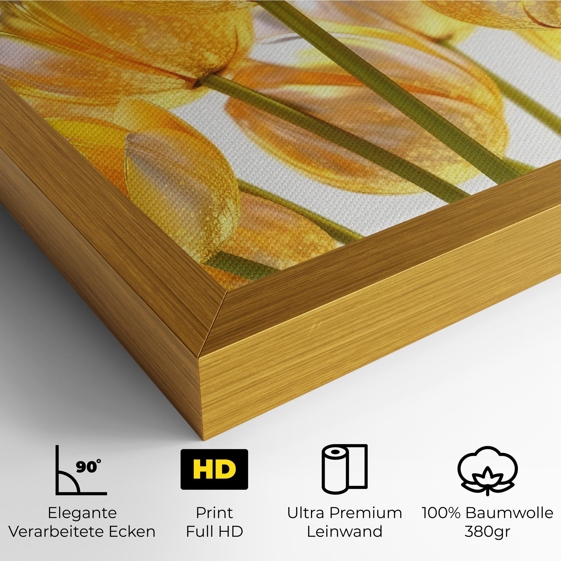 Leinwandbild Gold White Tulips mockup 4