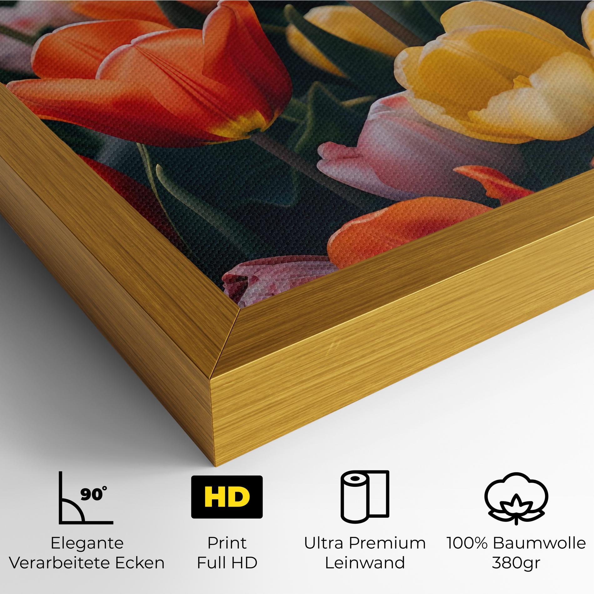Leinwandbild Orange Yellow Tulips mockup 4