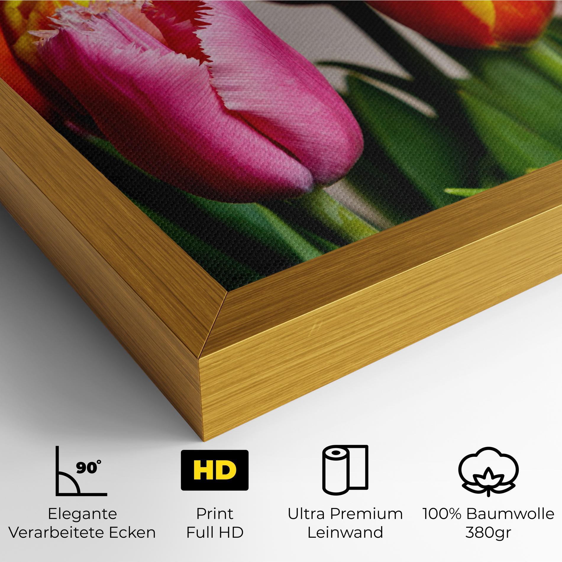 Leinwandbild Pink Orange Tulips mockup 4