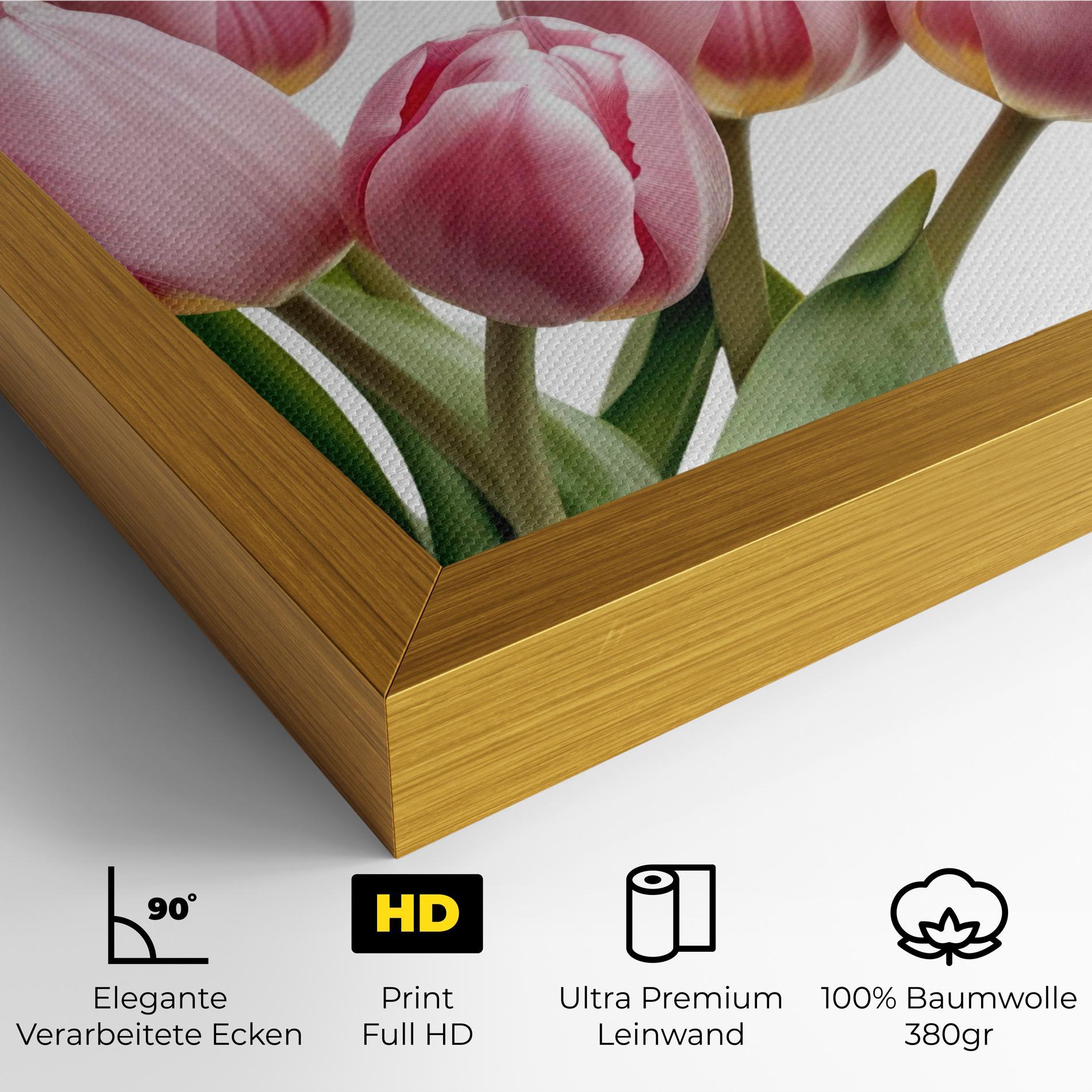 Leinwandbild Pink Tulips mockup 4