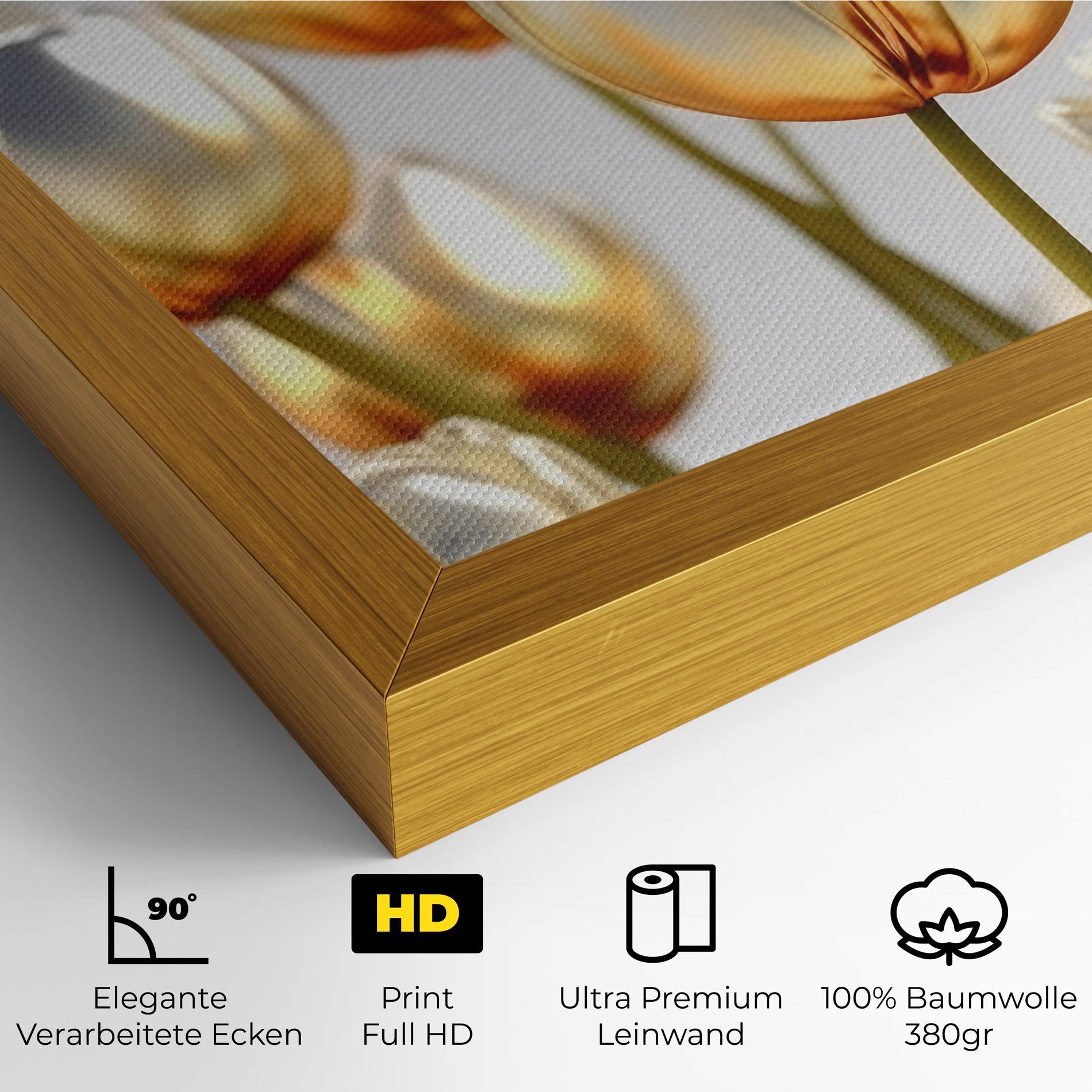 Leinwandbild White Golden Tulips mockup 4