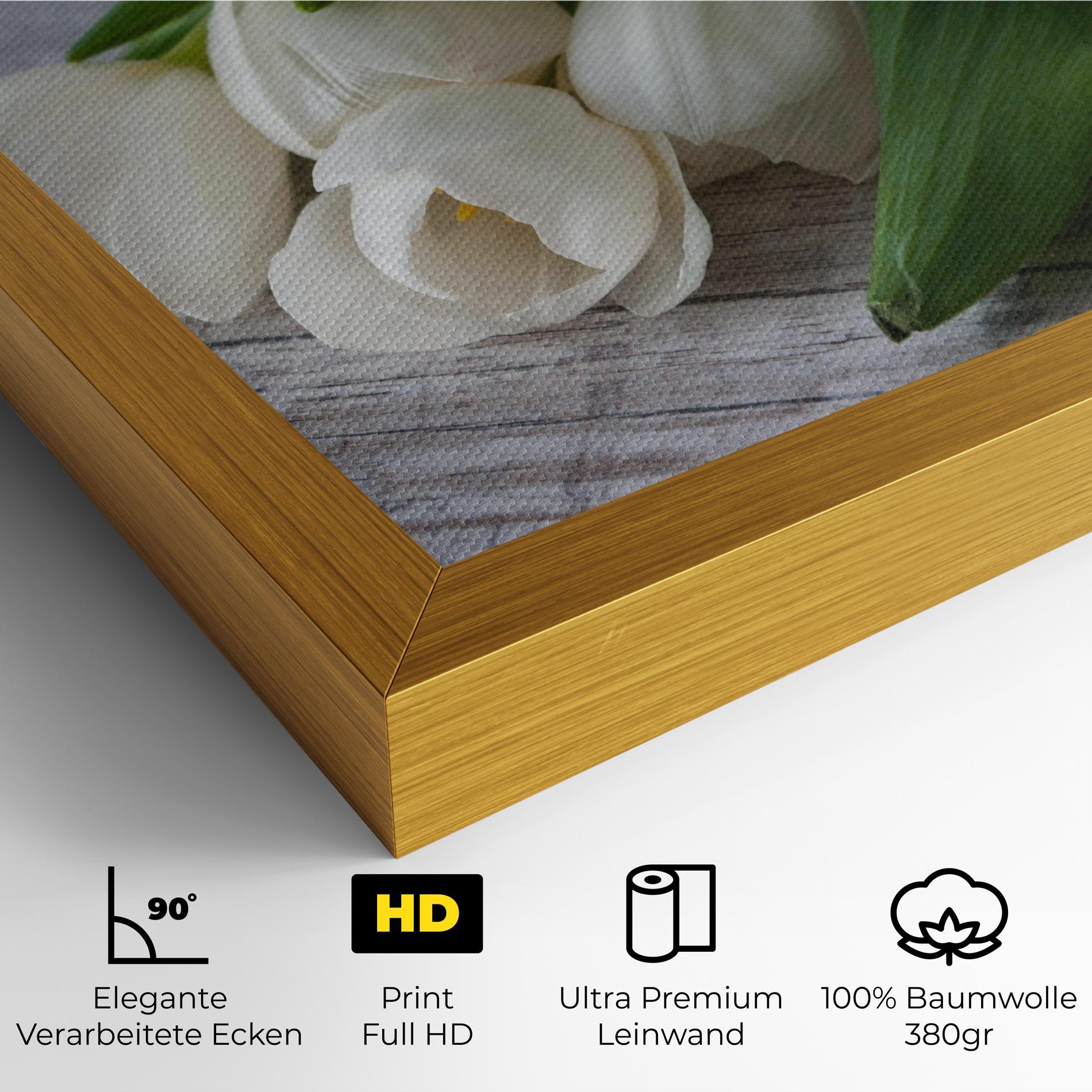 Leinwandbild White Tulips Bouquet mockup 4