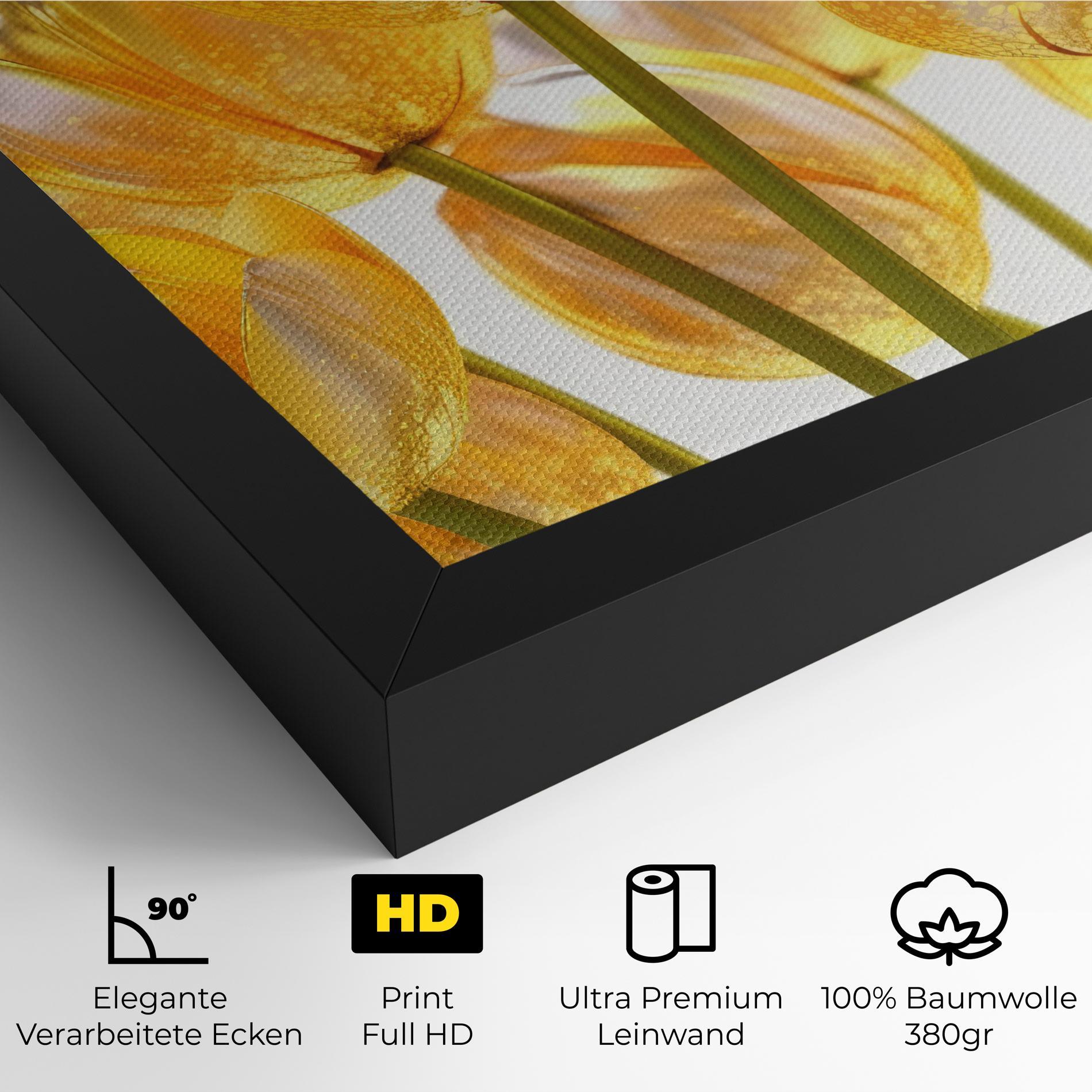Leinwandbild Gold White Tulips mockup 4