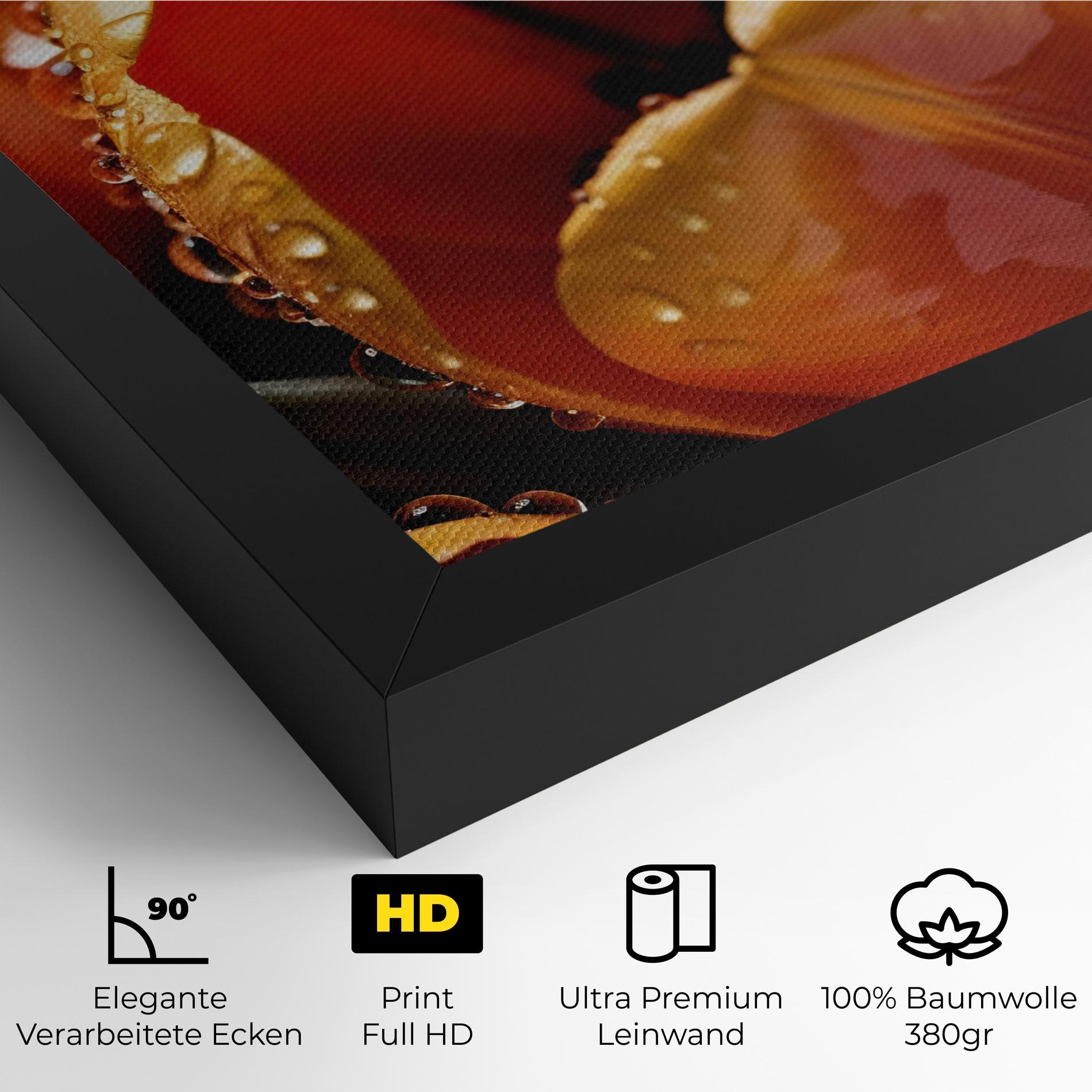 Leinwandbild Orange Tulip Water Drops mockup 4