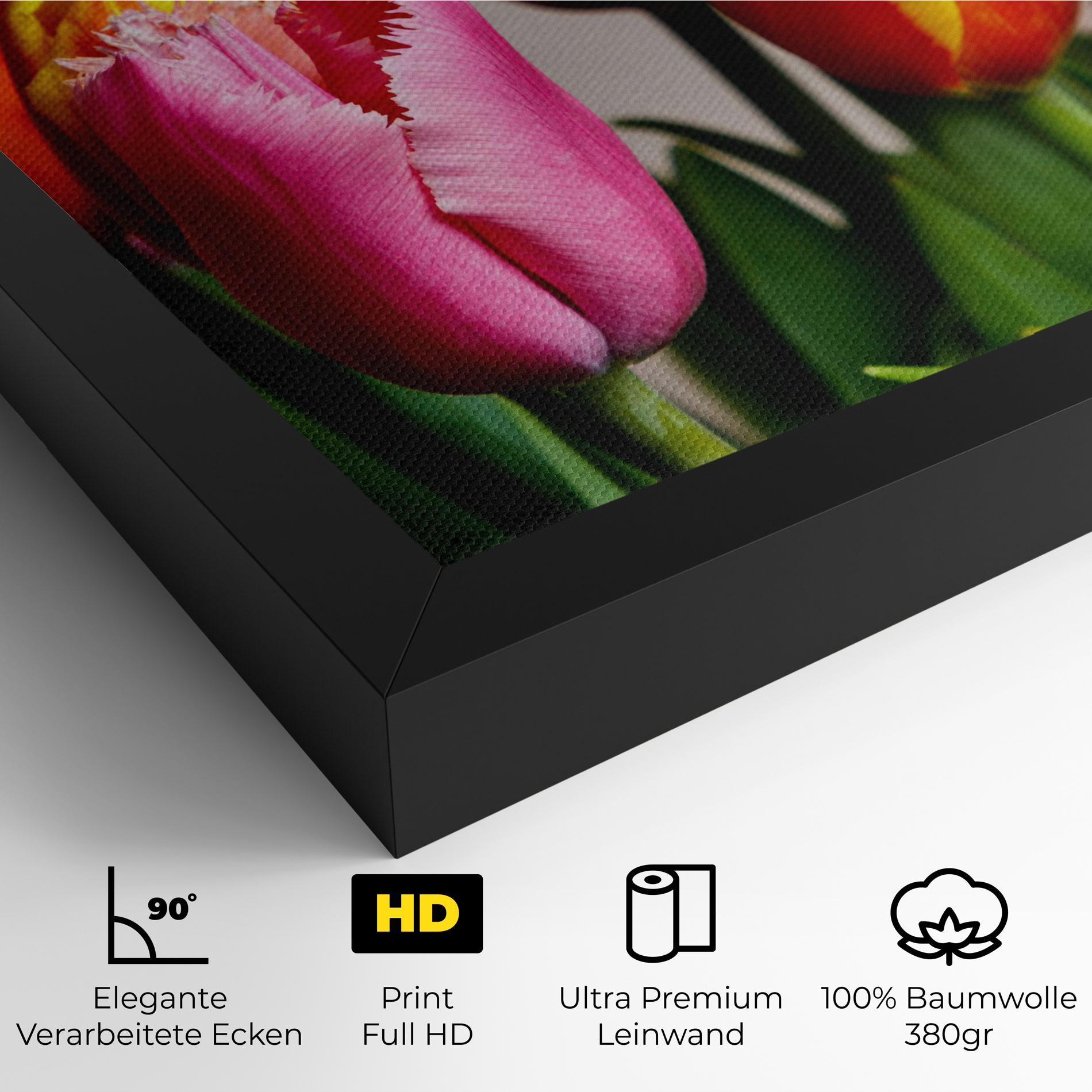 Leinwandbild Pink Orange Tulips mockup 4