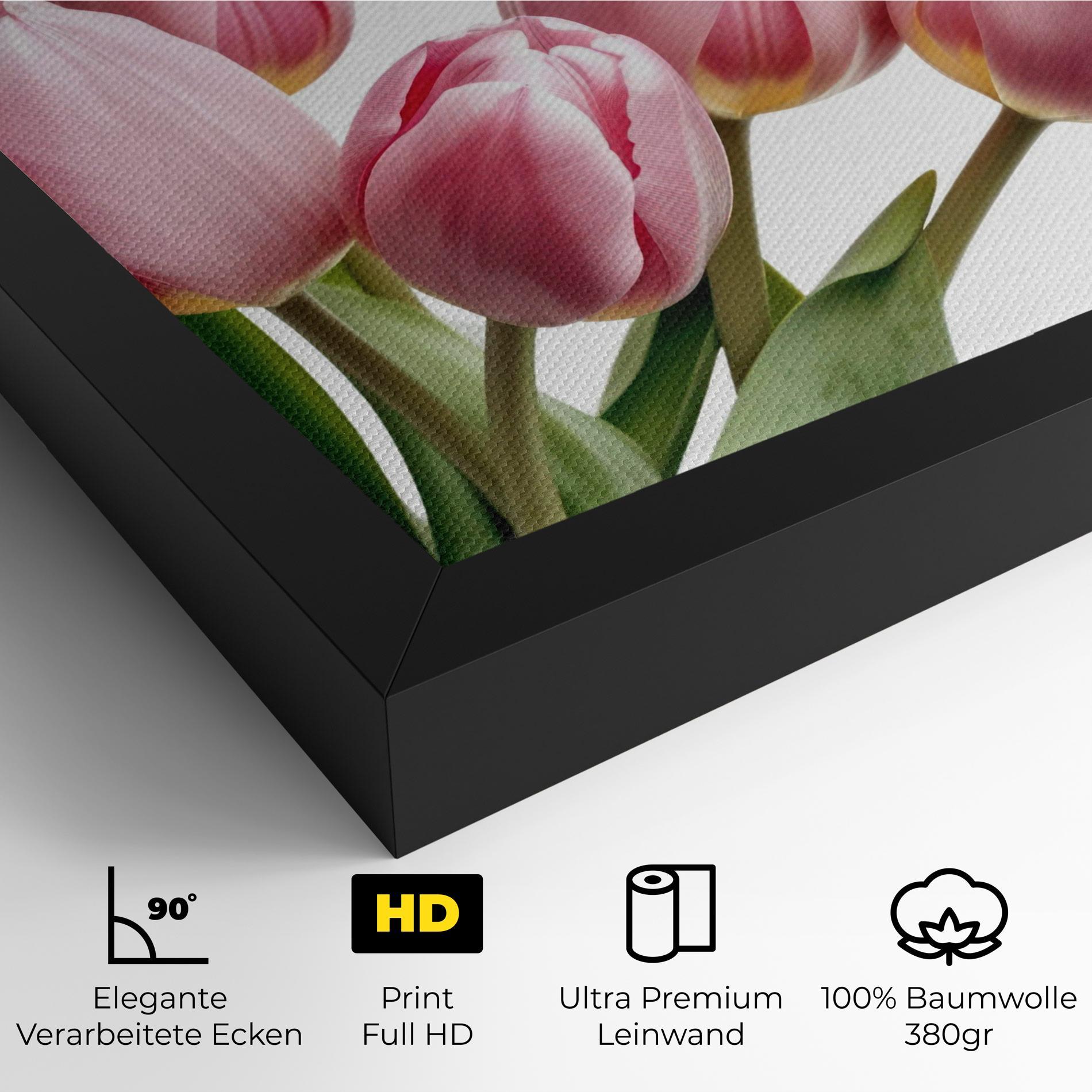 Leinwandbild Pink Tulips mockup 4
