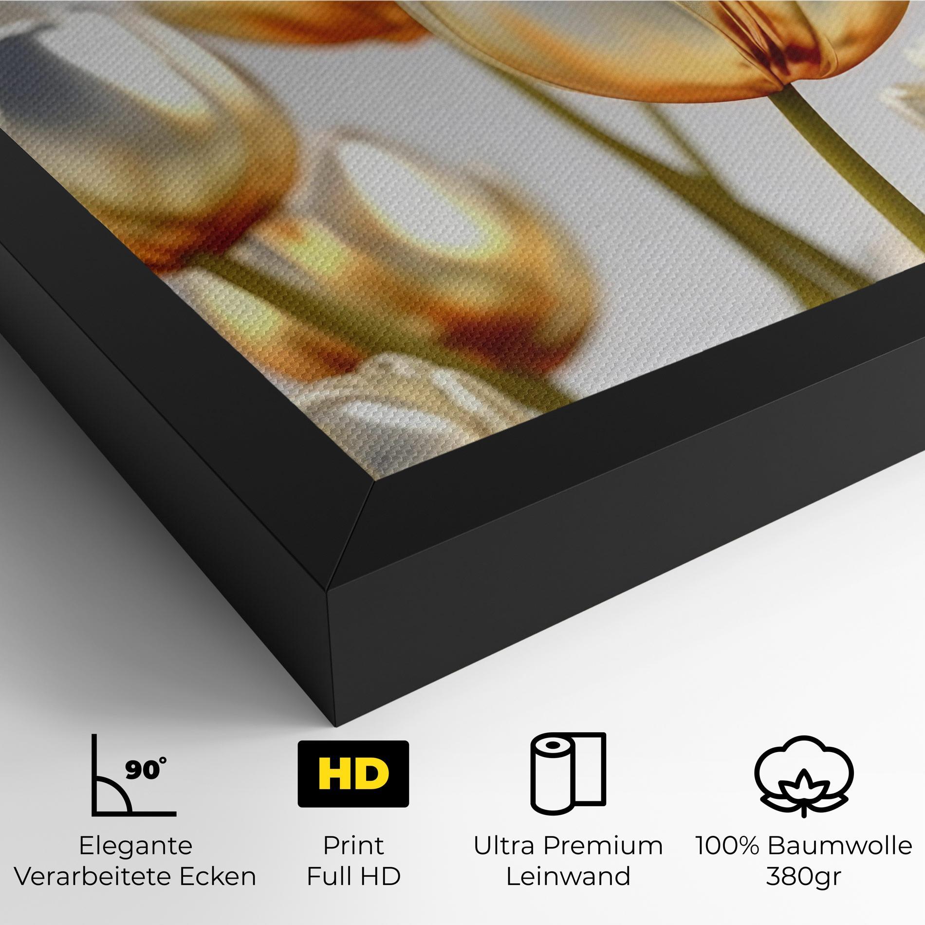 Leinwandbild White Golden Tulips mockup 4