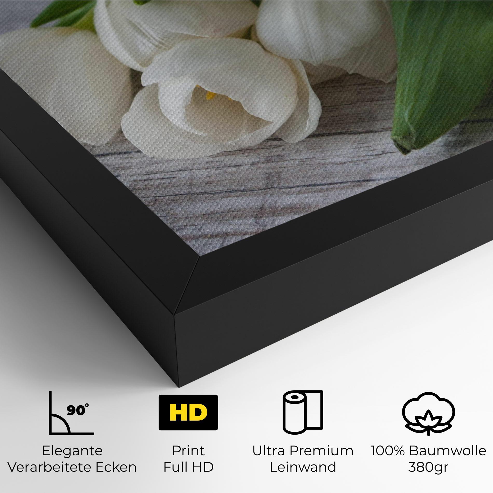 Leinwandbild White Tulips Bouquet mockup 4