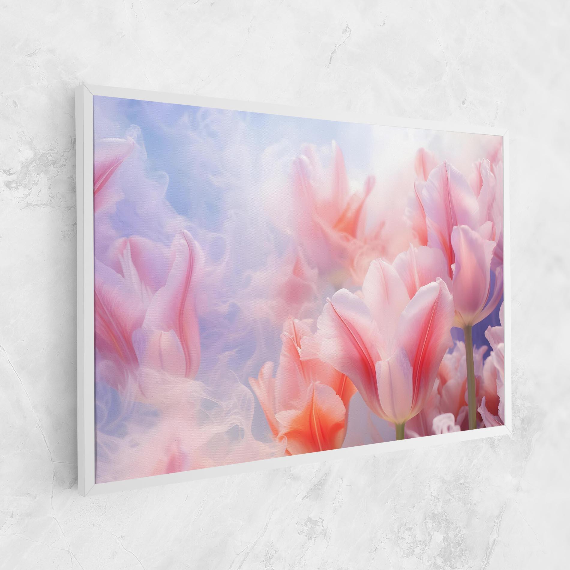 Leinwandbild Dreamy Pink Tulips mockup 1