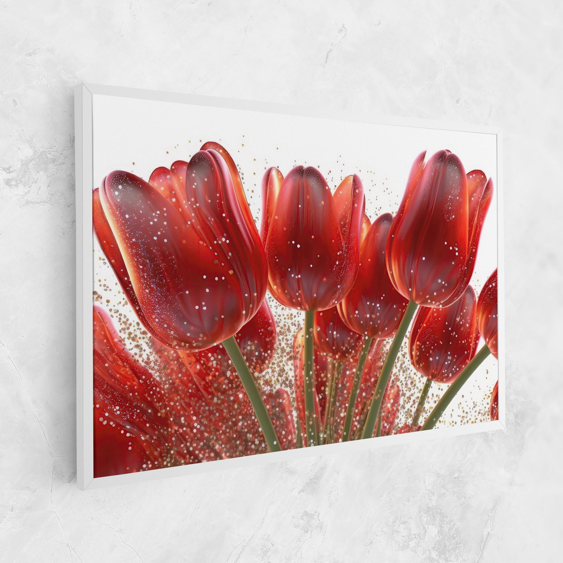 Leinwandbild Glitter Red Tulips mockup 1