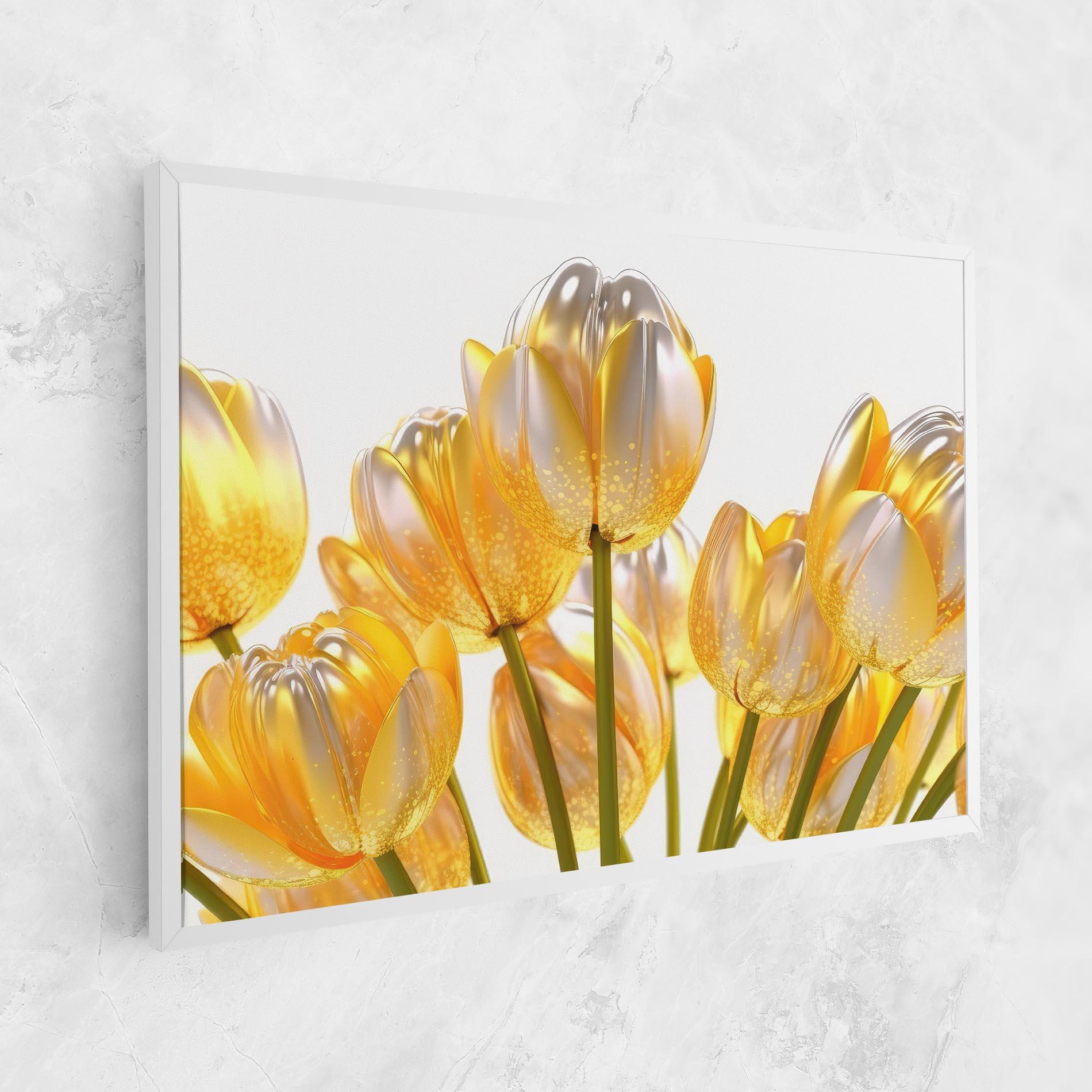Leinwandbild Gold White Tulips mockup 1