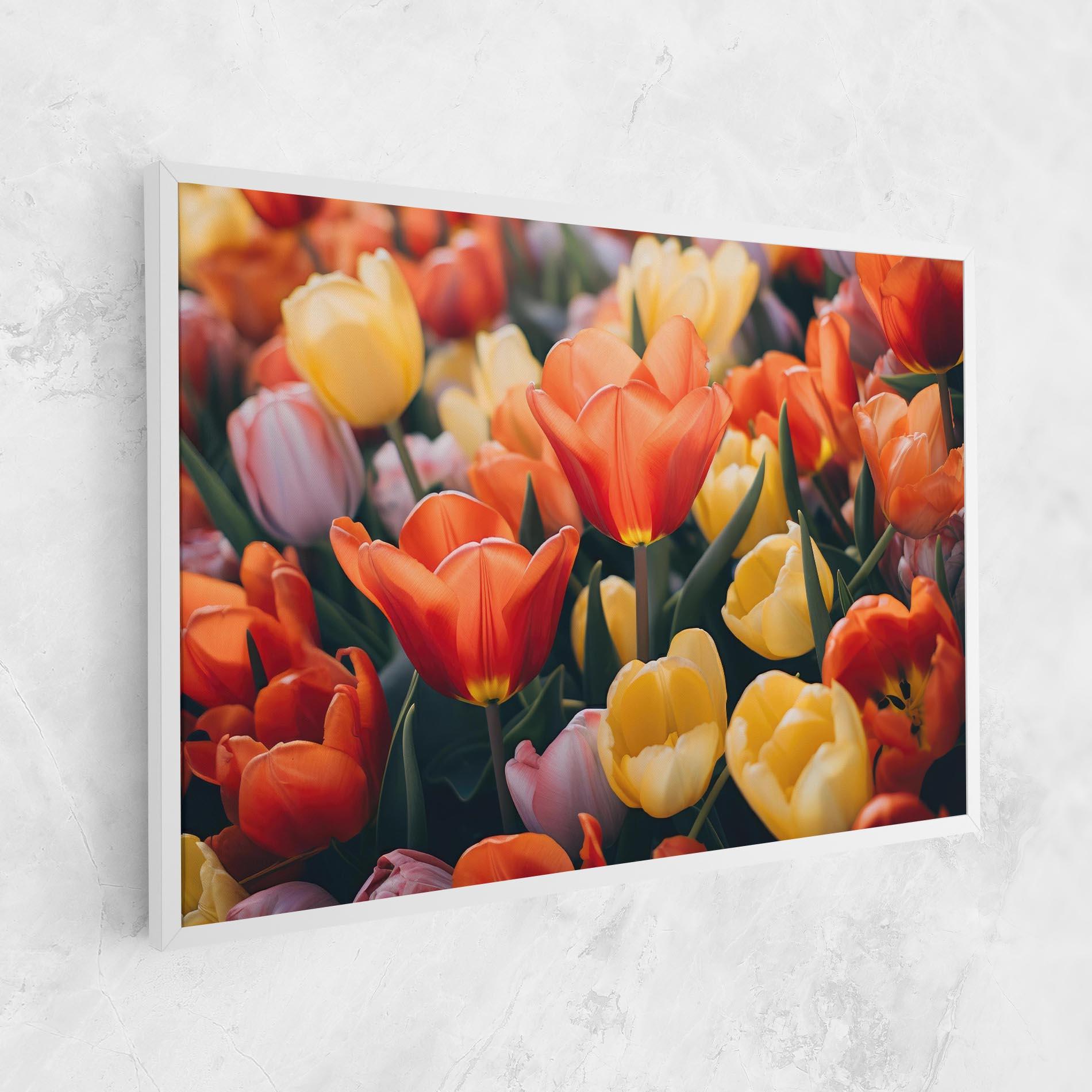 Leinwandbild Orange Yellow Tulips mockup 1