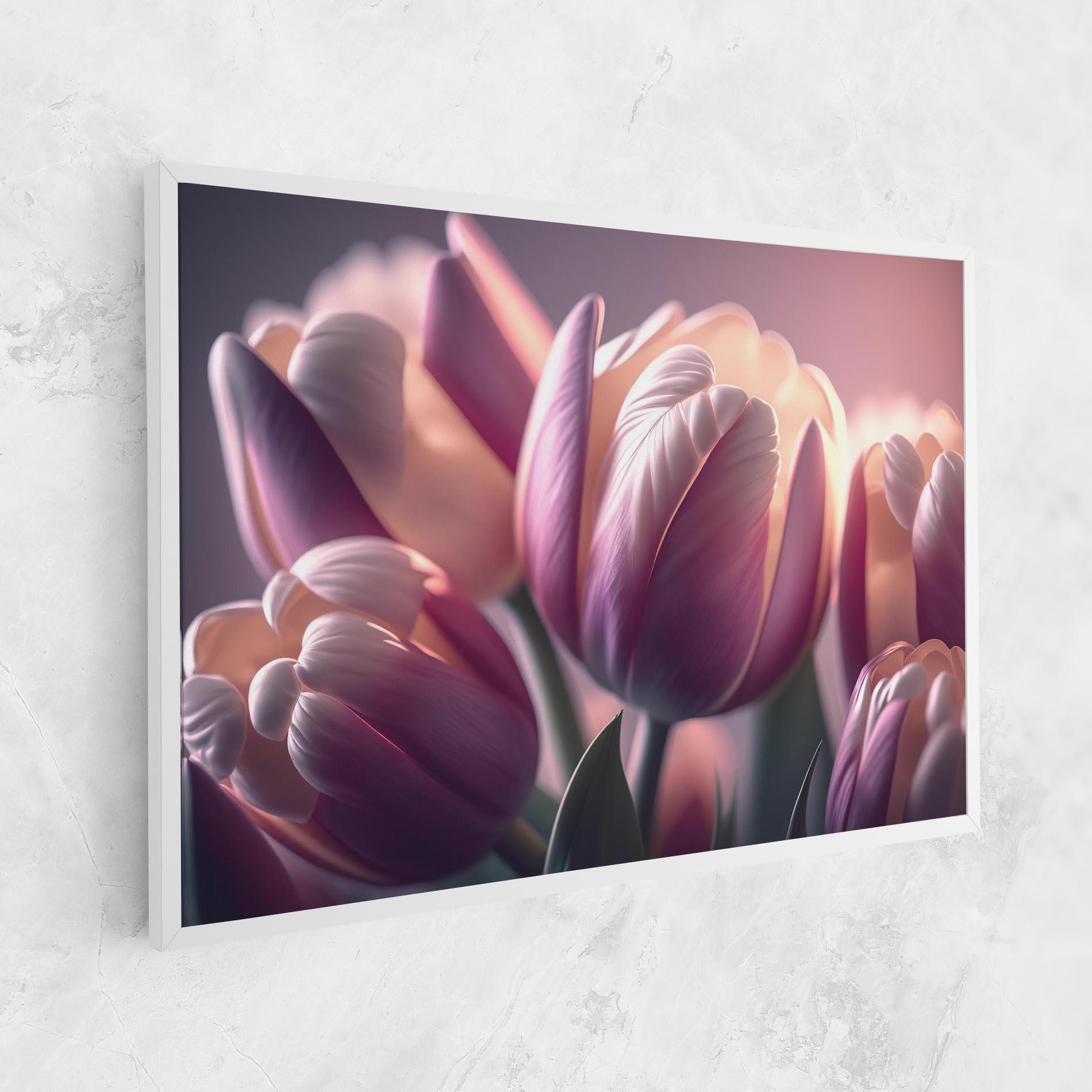 Leinwandbild Pastel Pink Tulips mockup 1